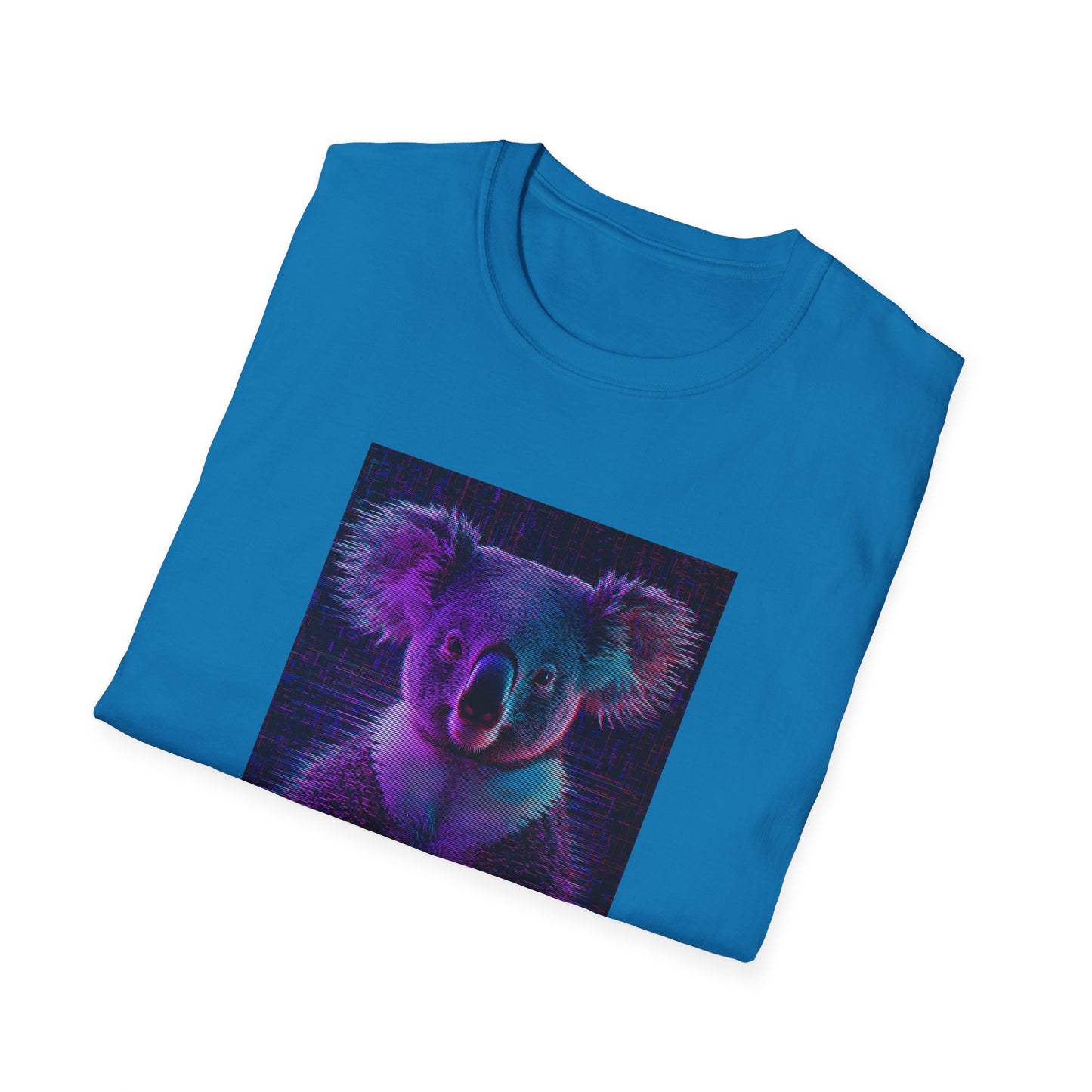 Pixellated Koala — Pixel Down Under Retro Gamer Tee in Sapphire - Folded