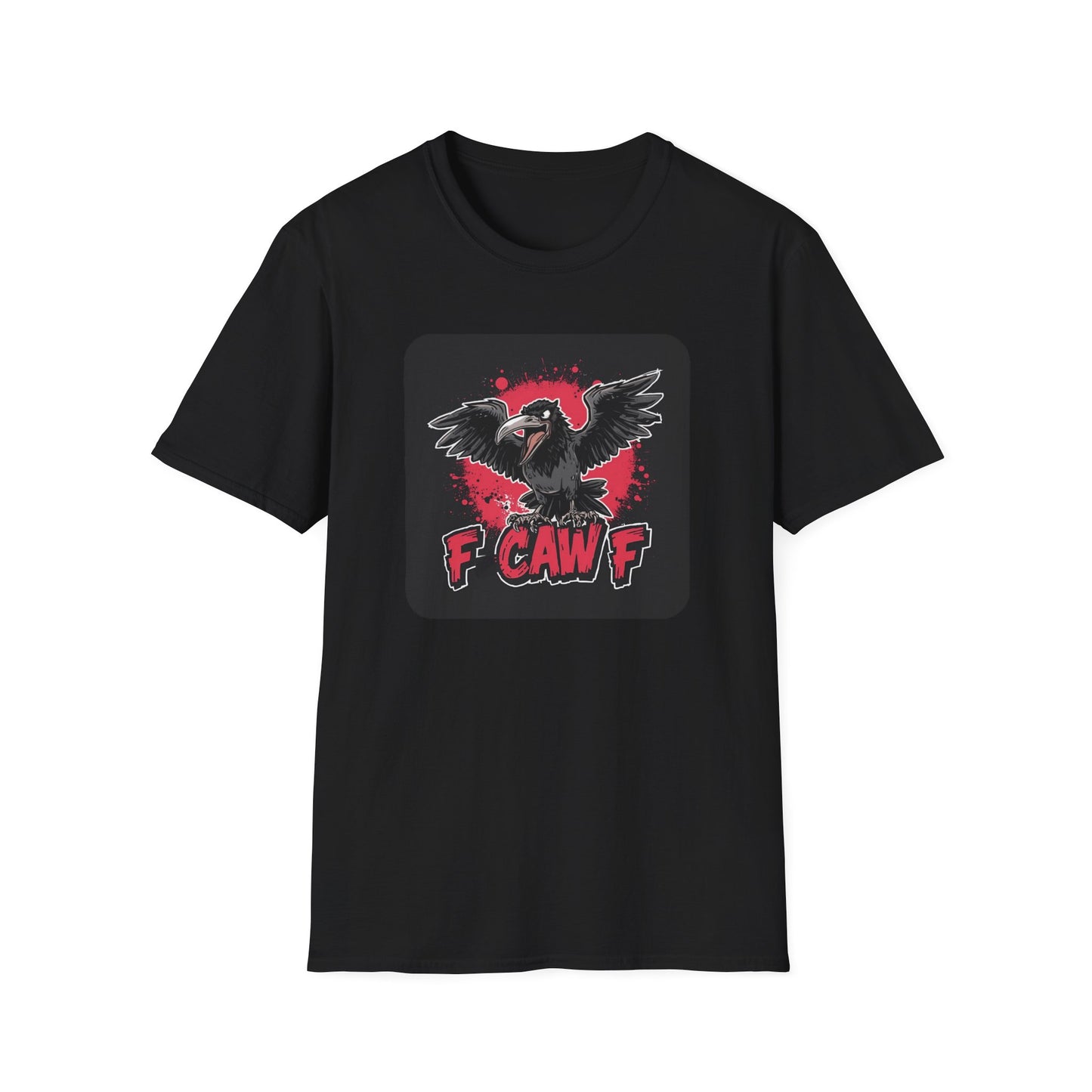 F Caw F – Gothic Crow Attitude T-Shirt in Black