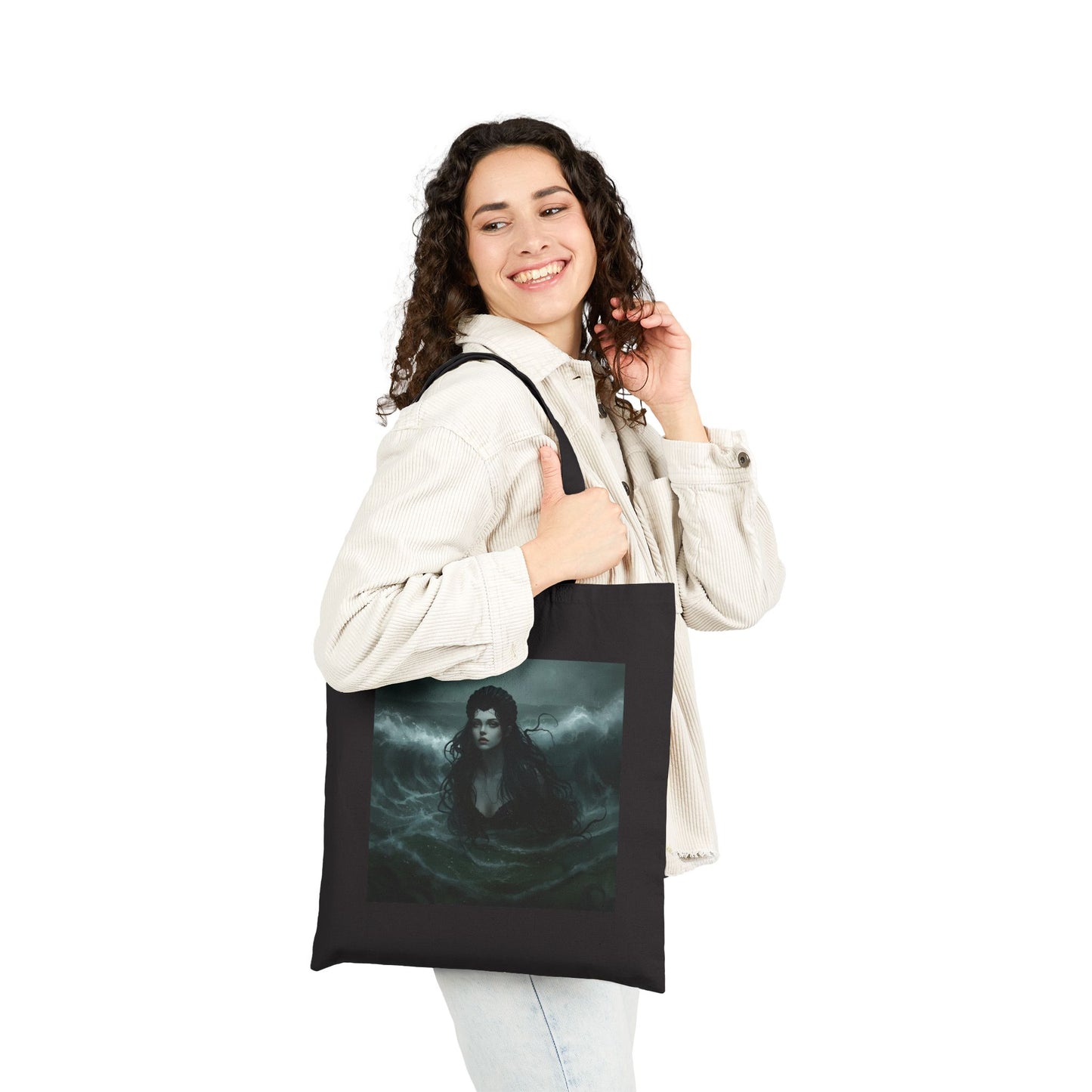Siren of Shadows Tote Bag in Black