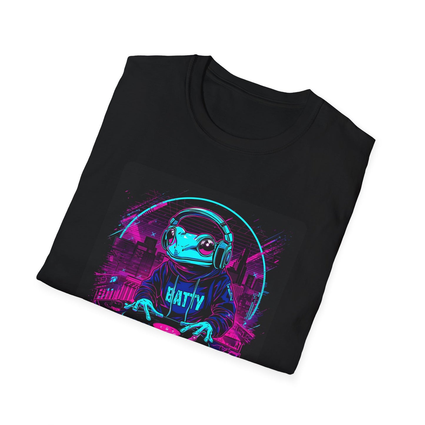 DJ Froggy on the Floor T-Shirt in Black - Folded