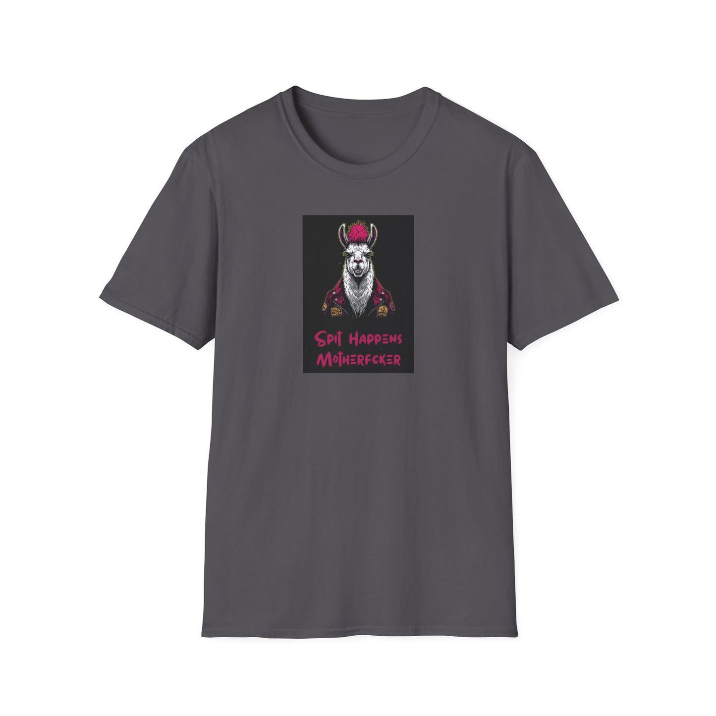 Spit Happens, Motherfcker T-Shirt – Grungy Punk Llama Street Art Tee