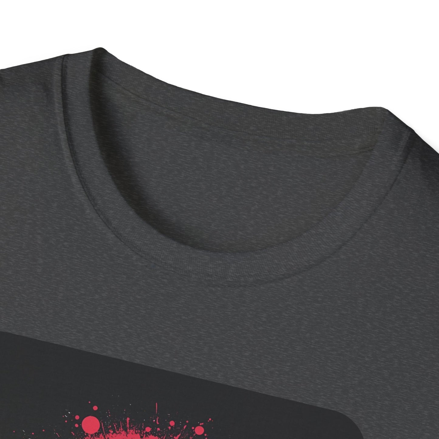 F Caw F – Gothic Crow Attitude T-Shirt in Heather Navy -Neckline