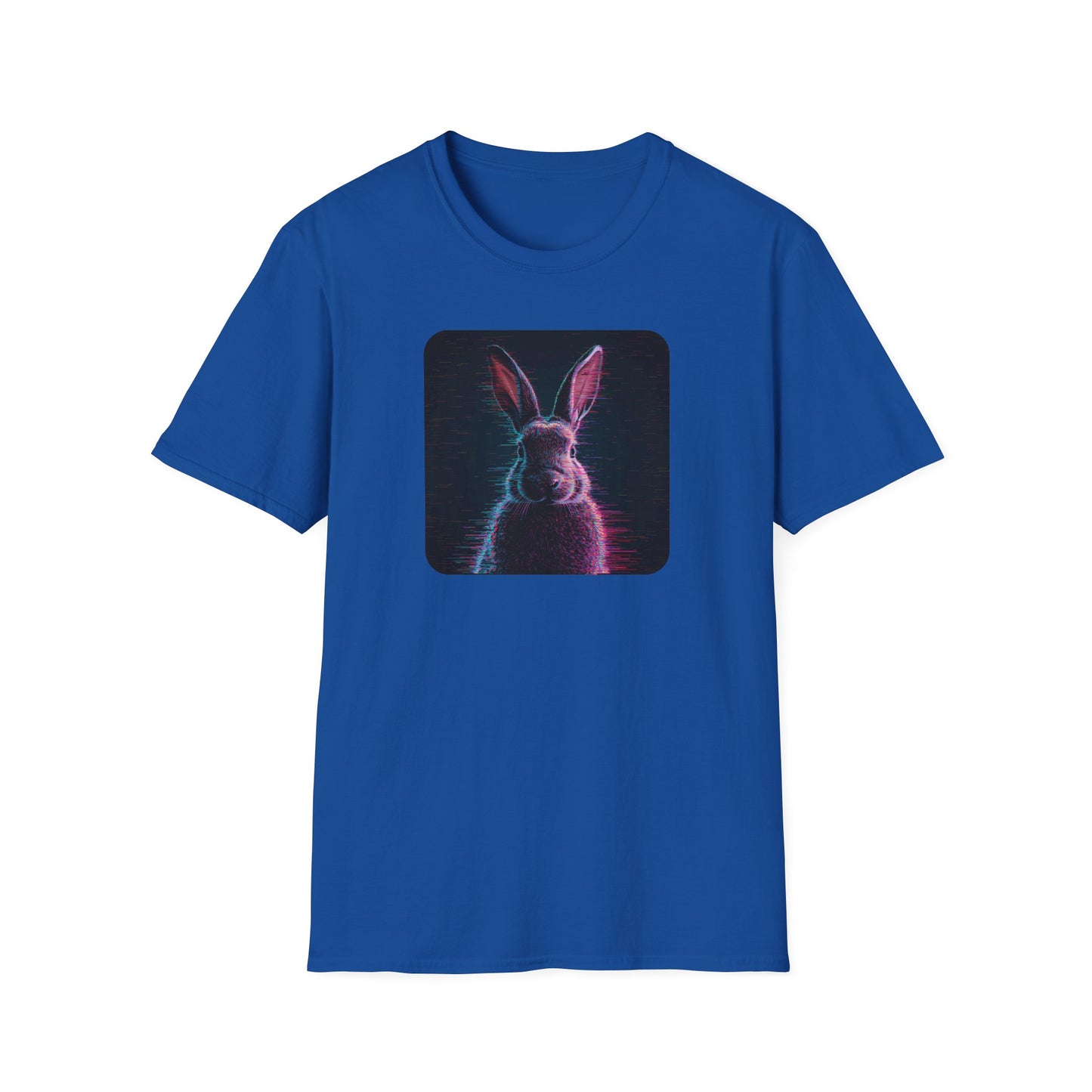 Pixellated Bunny — Hop Level Up Retro Gamer Tee in Royal