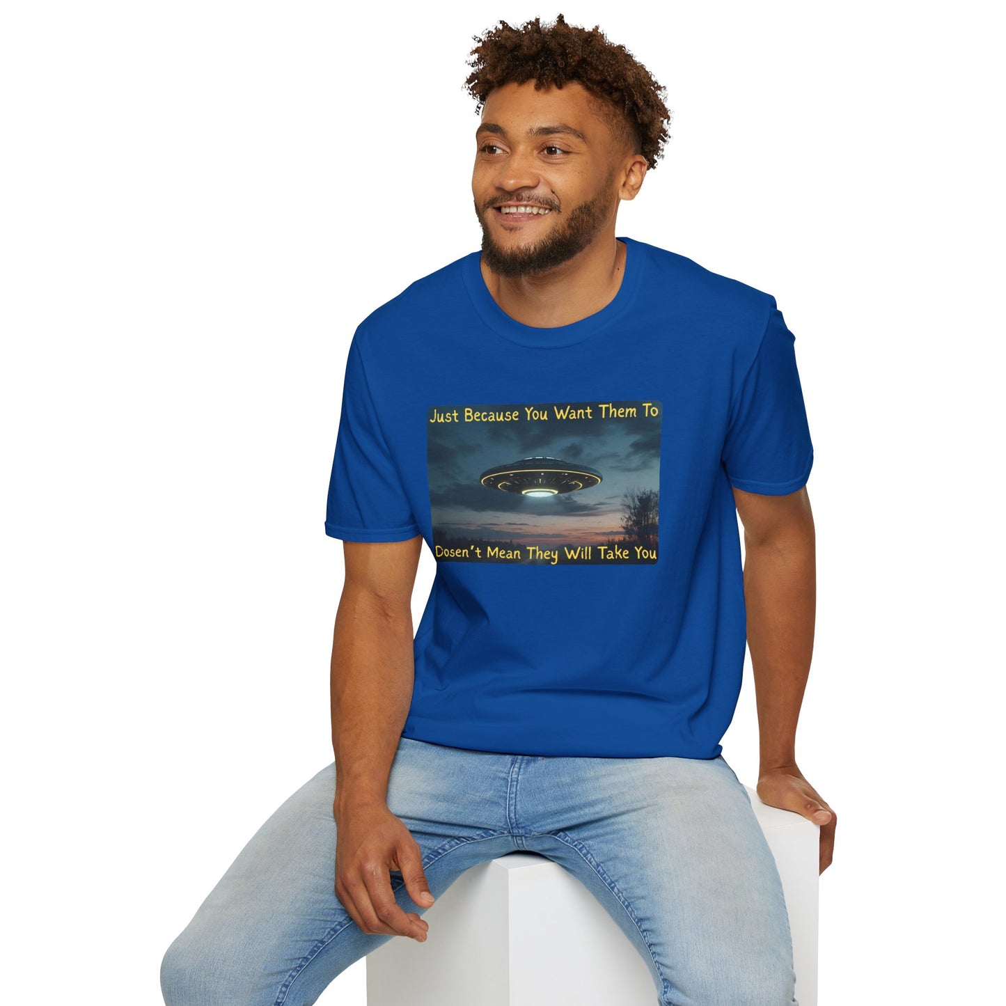 Just Because You Want Them To Dosen't Mean They Will Take You UFO T-Shirt in Royal