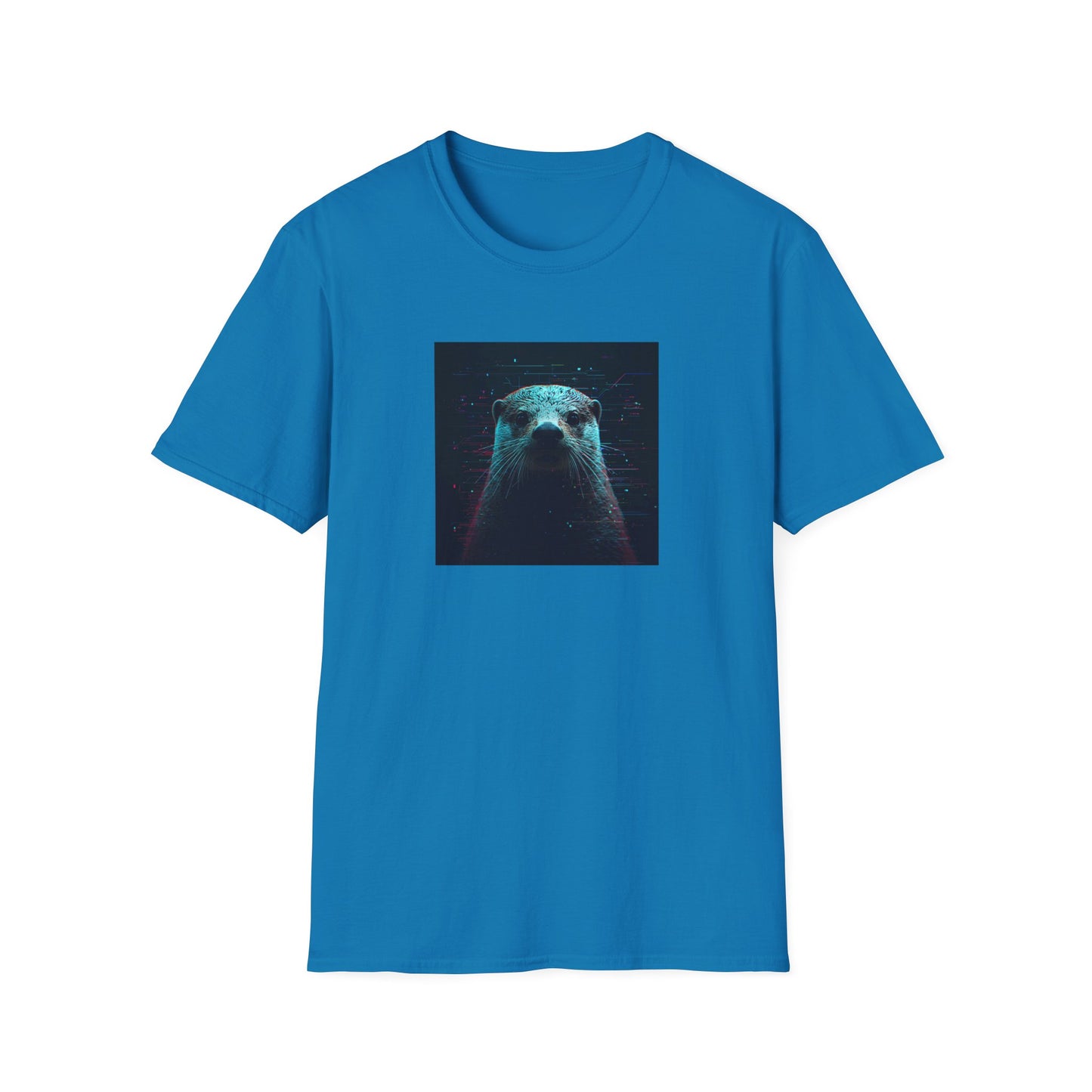 Pixellated Otter — Otterly Retro Gamer Tee in Sapphire