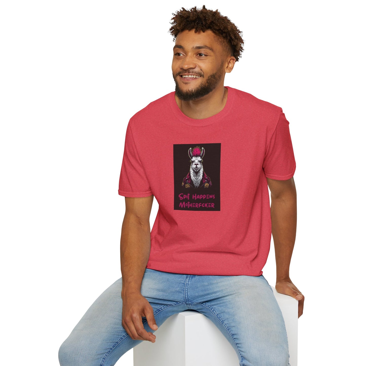 Spit Happens, Motherfcker T-Shirt – Grungy Punk Llama Street Art Tee