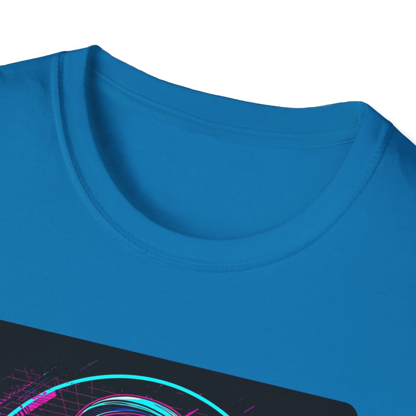DJ Froggy on the Floor T-Shirt in Sapphire - Neckline
