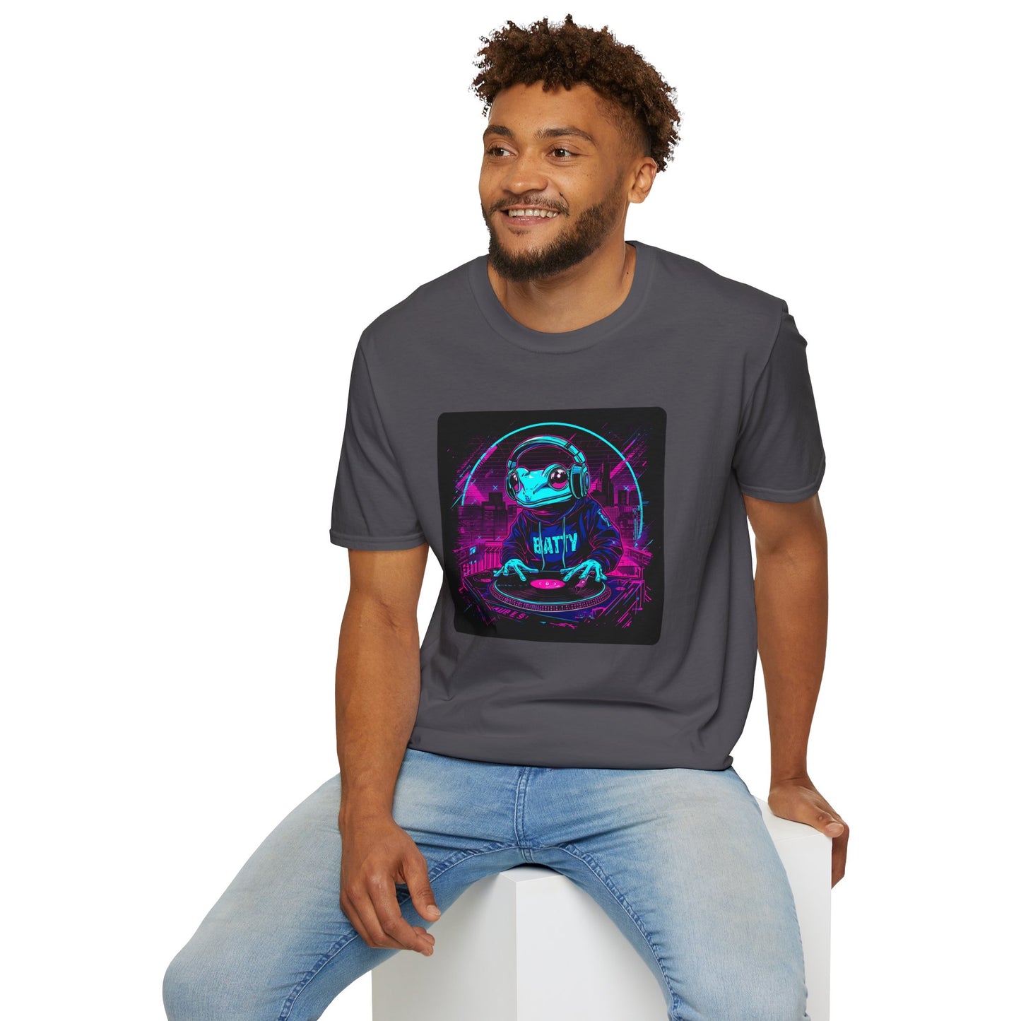 DJ Froggy on the Floor T-Shirt in Charcoal