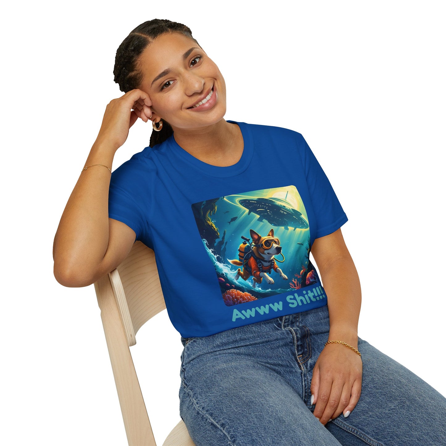 Awww Shit!!! UFO Encounter T-Shirt in Royal