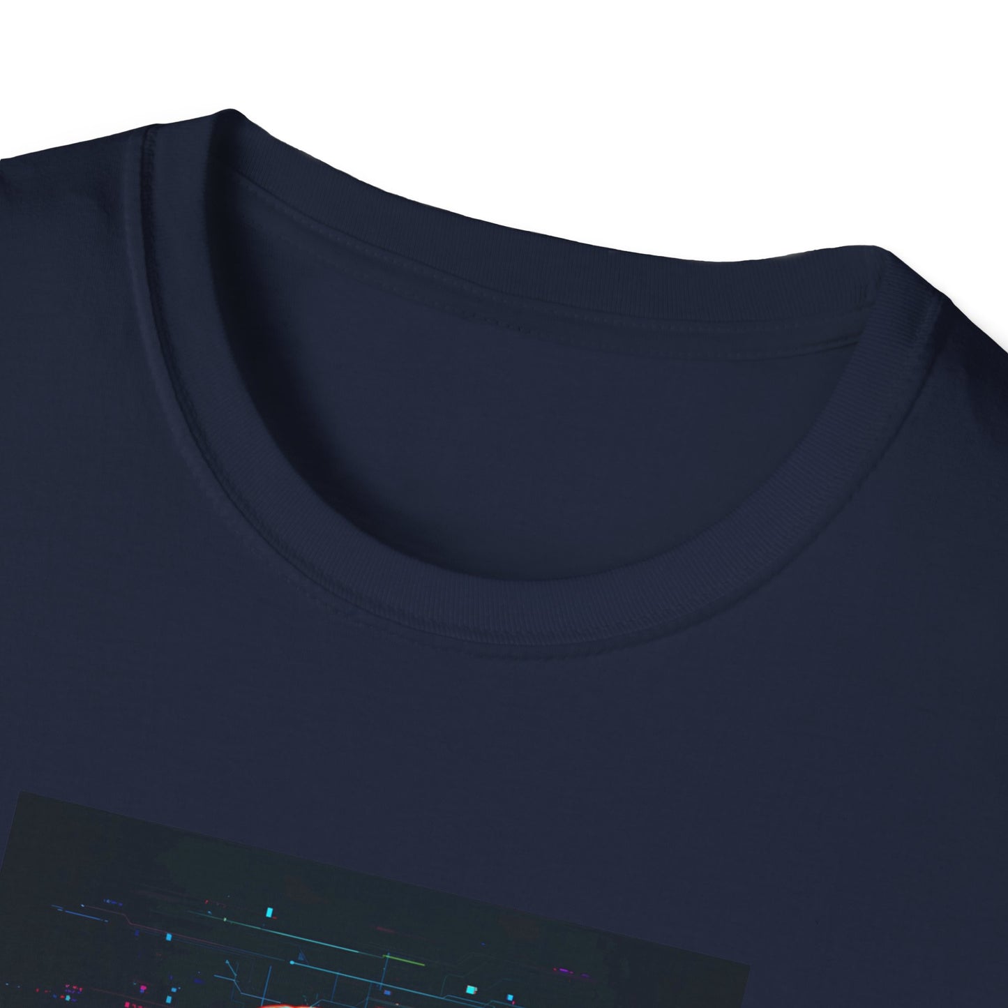 Pixellated Otter — Otterly Retro Gamer Tee in Navy - Neckline
