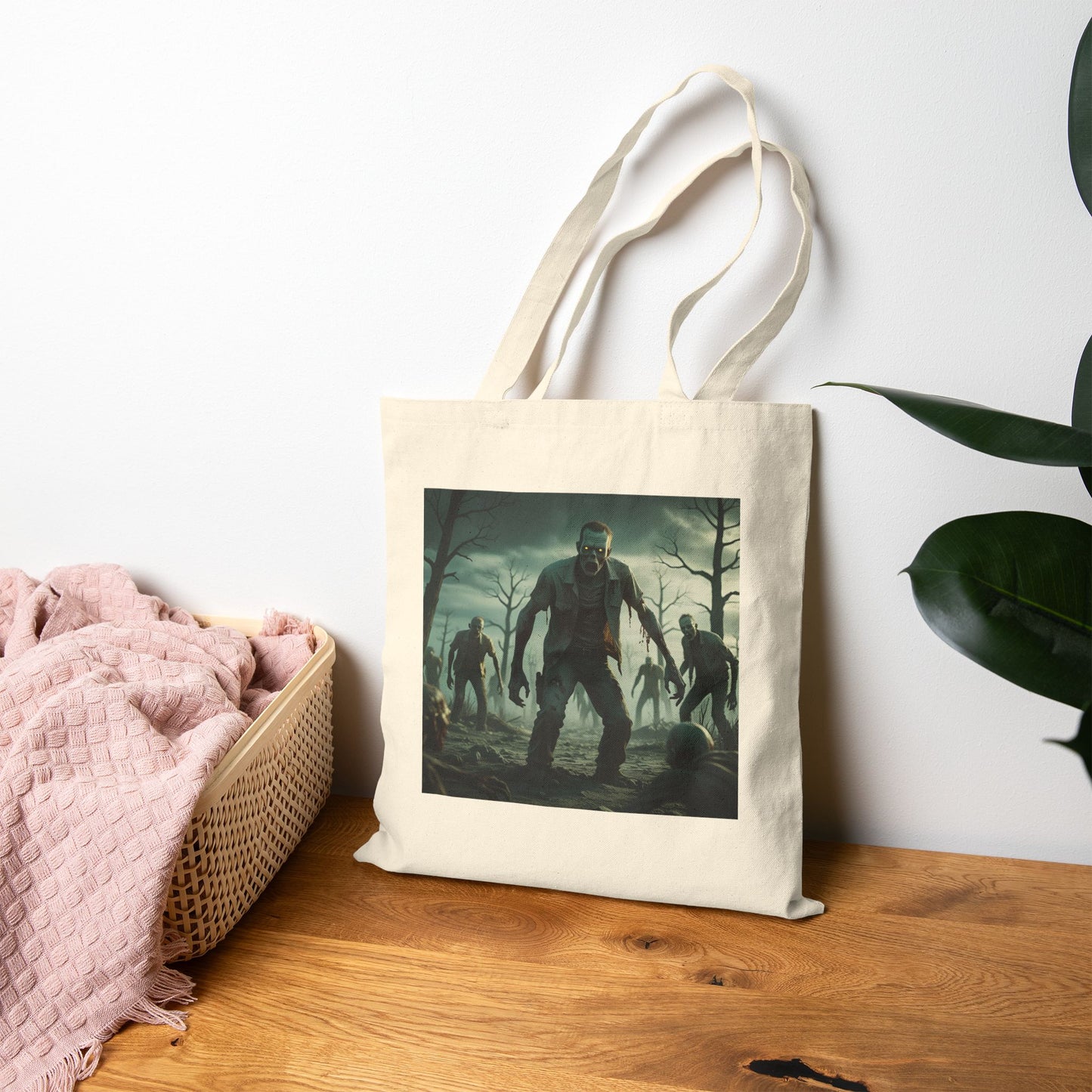 Forest of the Fallen – Zombie Inferno Tote Bag in Natural