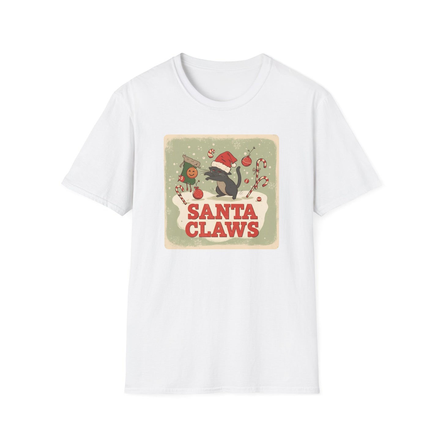 Santa Claws Festive T-Shirt in White
