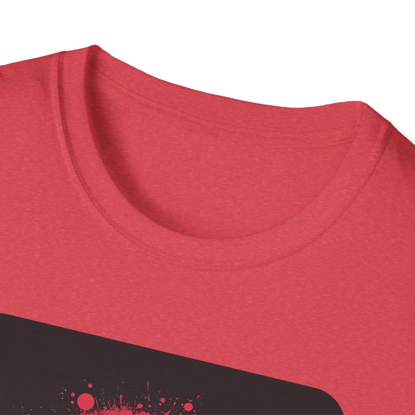 F Caw F – Gothic Crow Attitude T-Shirt in Heather Red - Neckline