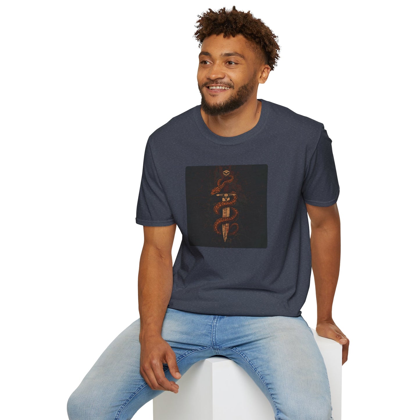 Venom & Virtue T-Shirt — Gothic Snake and Dagger