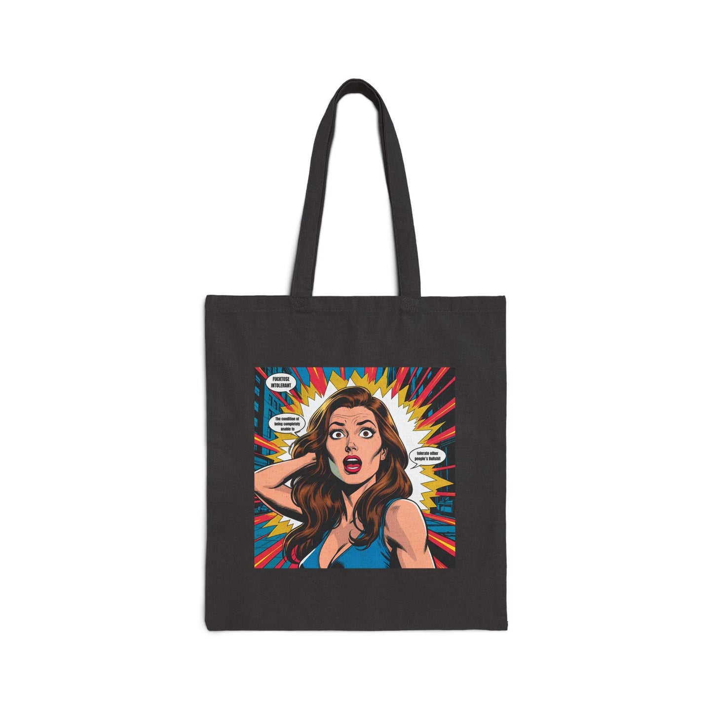 Pop Art Sass – “I Whisper WTF” Tote Bag in Black