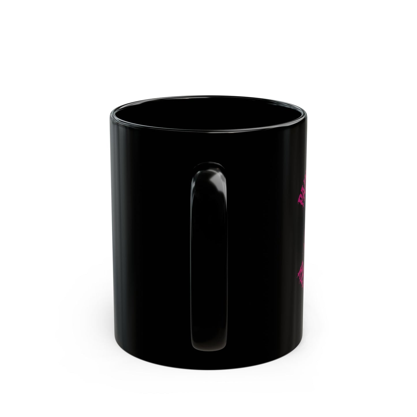 Pain Is Temporary, Regret Is Forever – Dark Grunge Coffee Mug - side view - black mug with motivational text