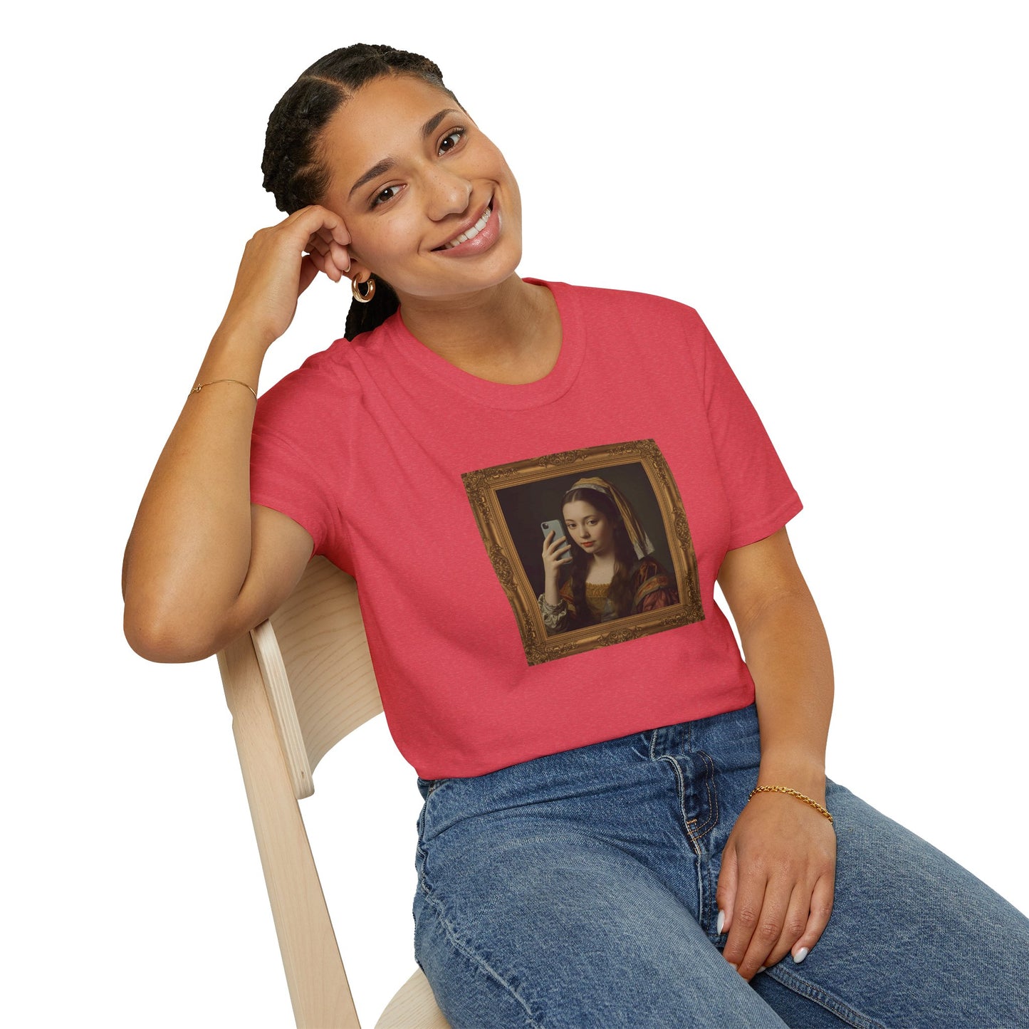 Renaissance Selfie T-Shirt – Classical Art Parody with Modern Twist