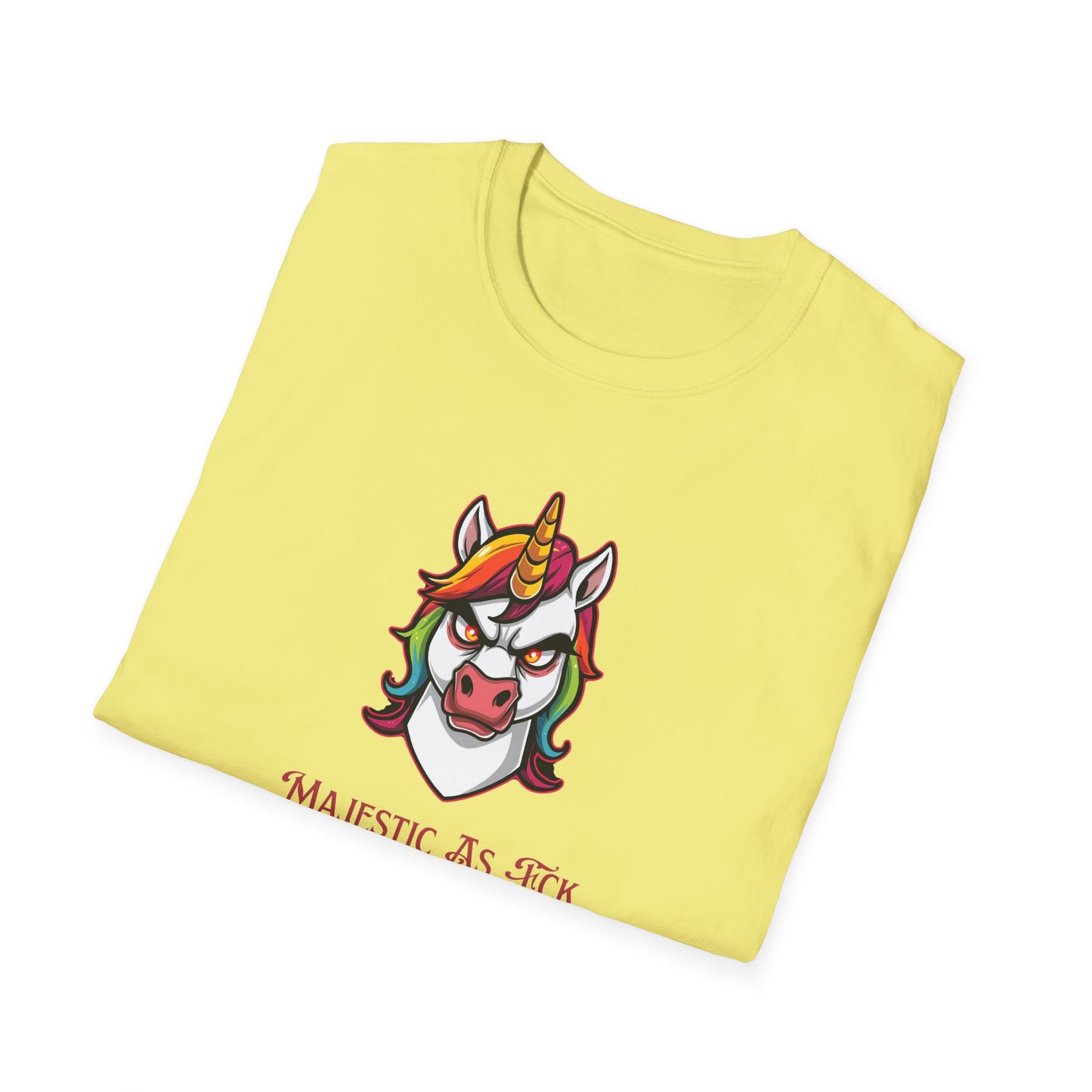 Majestic As Fck Unicorn T-Shirt – Angry Neon Rainbow Unicorn Tee