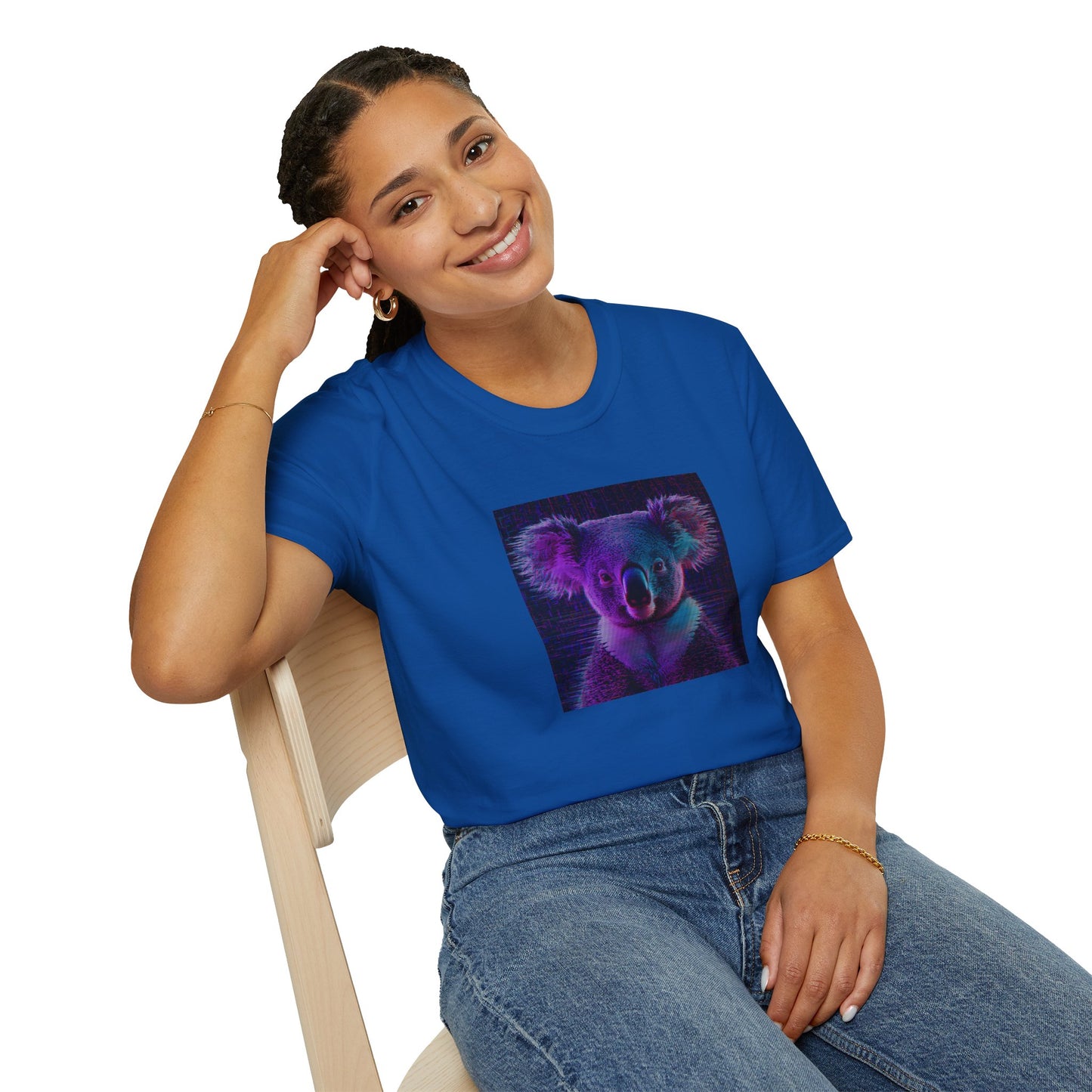 Pixellated Koala — Pixel Down Under Retro Gamer Tee in Royal