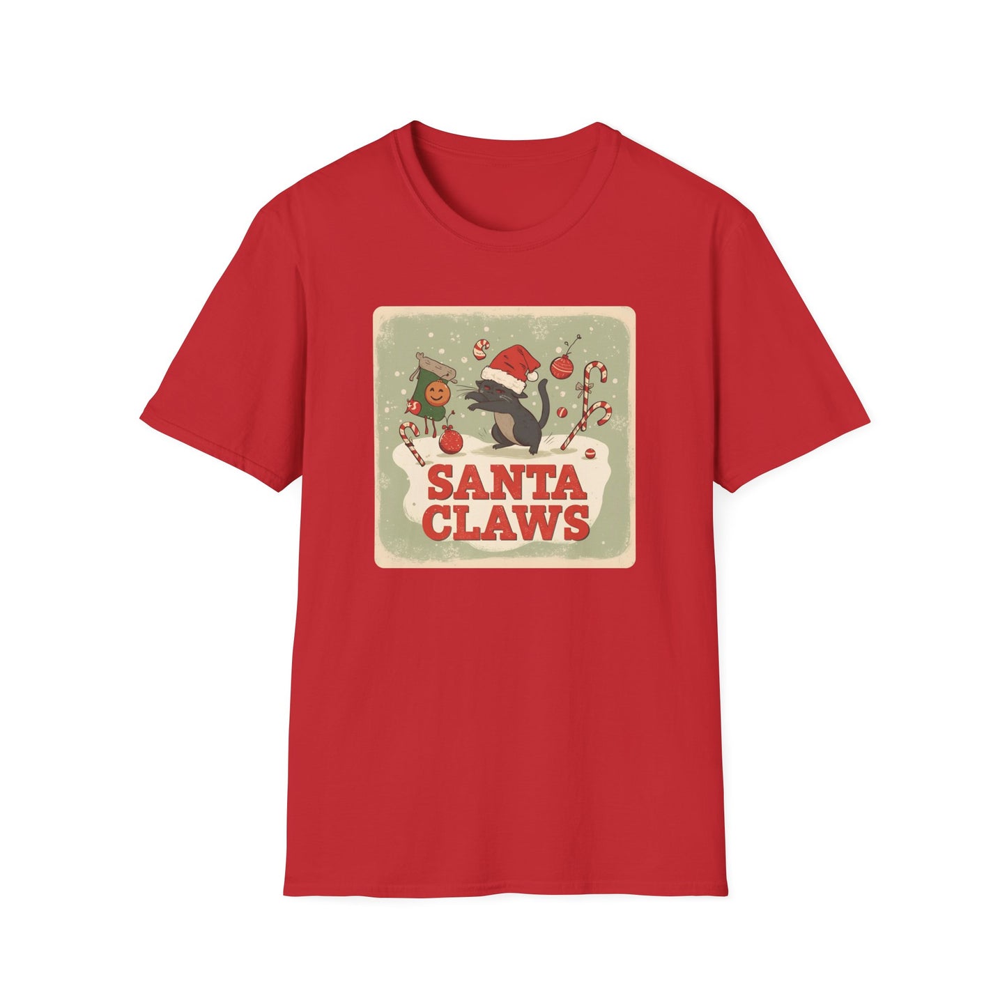 Santa Claws Festive T-Shirt in Red