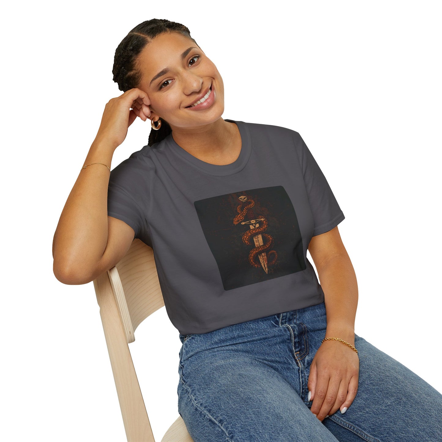 Venom & Virtue T-Shirt — Gothic Snake and Dagger