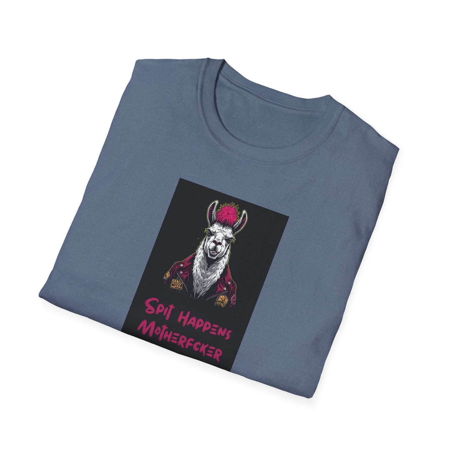 Spit Happens, Motherfcker T-Shirt – Grungy Punk Llama Street Art Tee