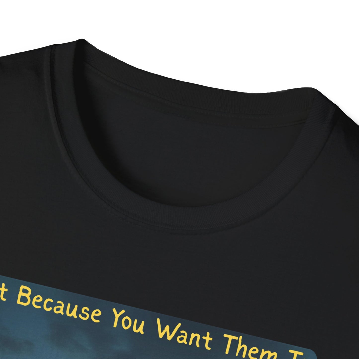 Just Because You Want Them To Dosen't Mean They Will Take You UFO T-Shirt in Black - Neckline