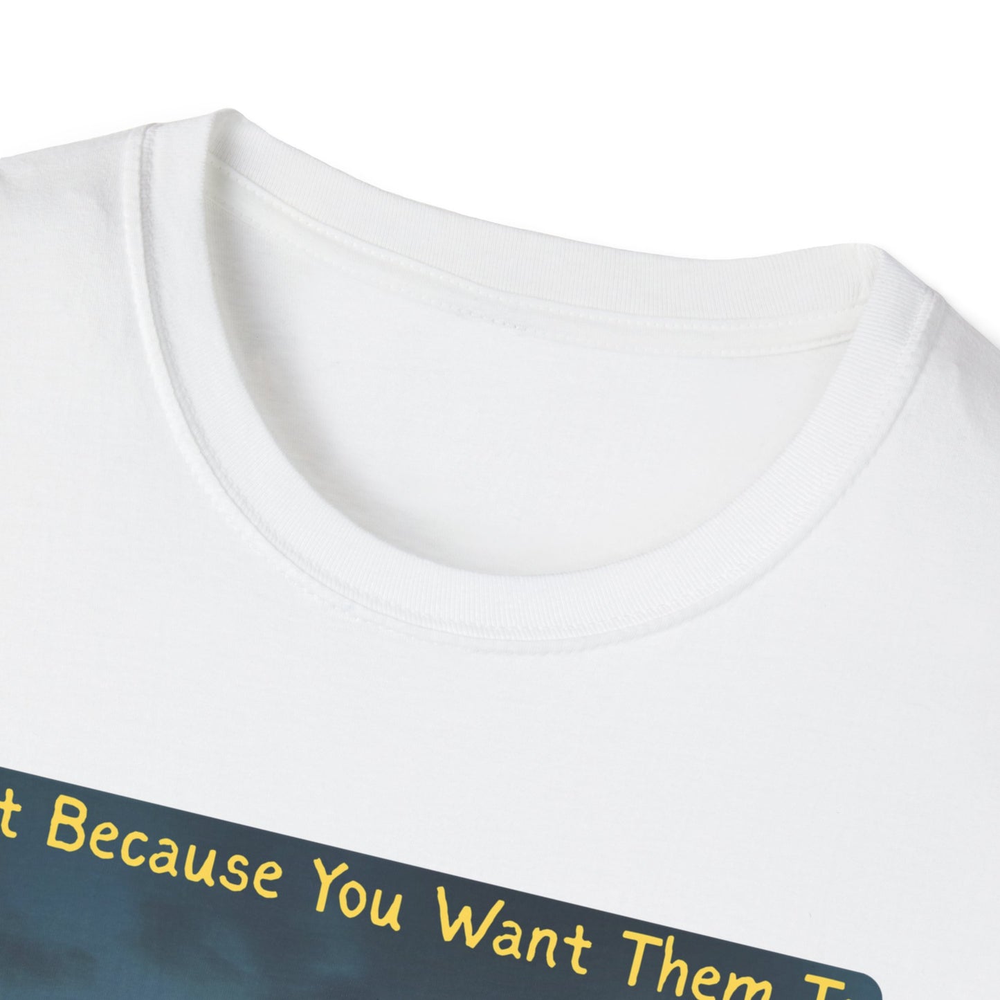 Just Because You Want Them To Dosen't Mean They Will Take You UFO T-Shirt in White - Neckline