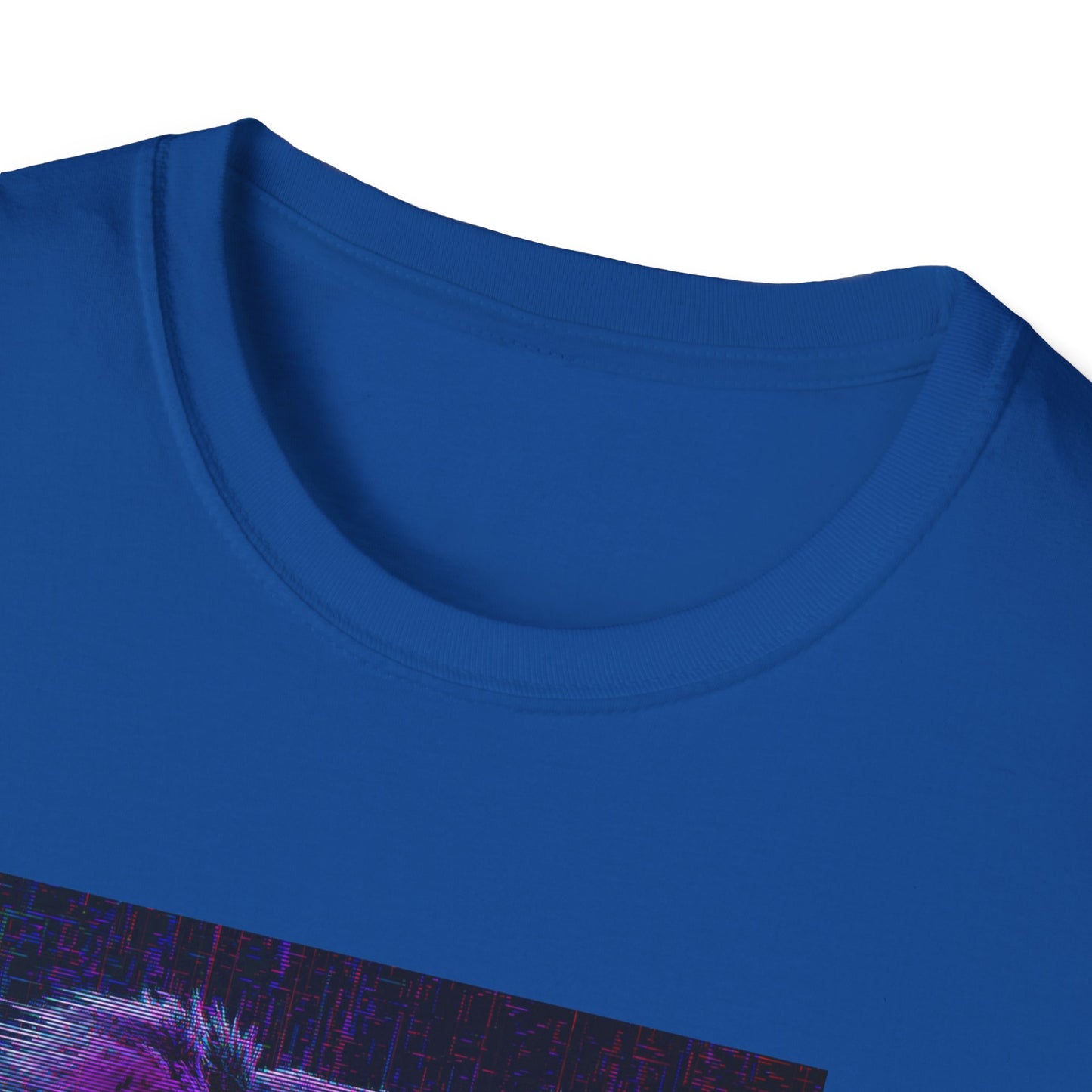 Pixellated Koala — Pixel Down Under Retro Gamer Tee in Royal - Neckline