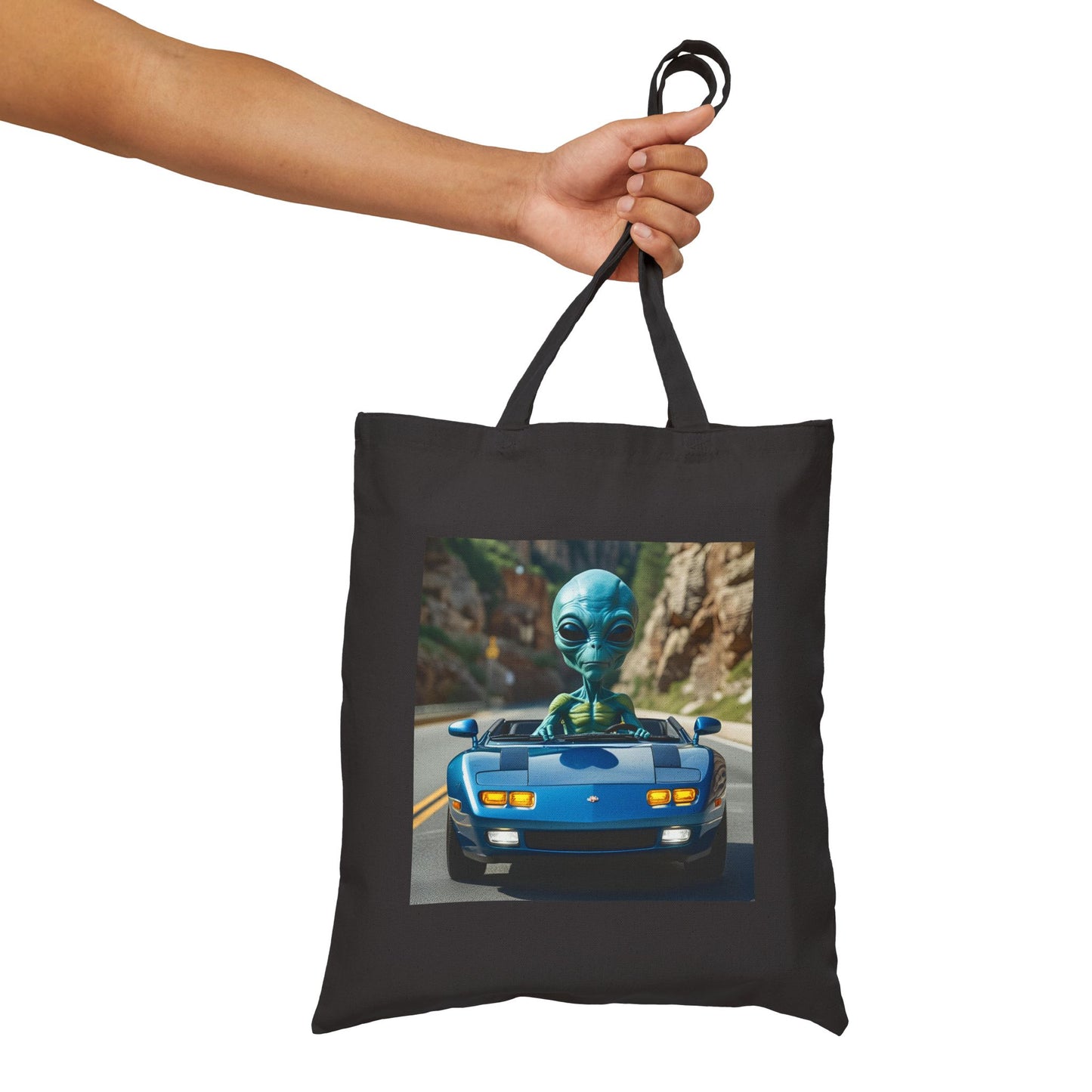 Life is a Highway, Road Trip Tote Bag in Black