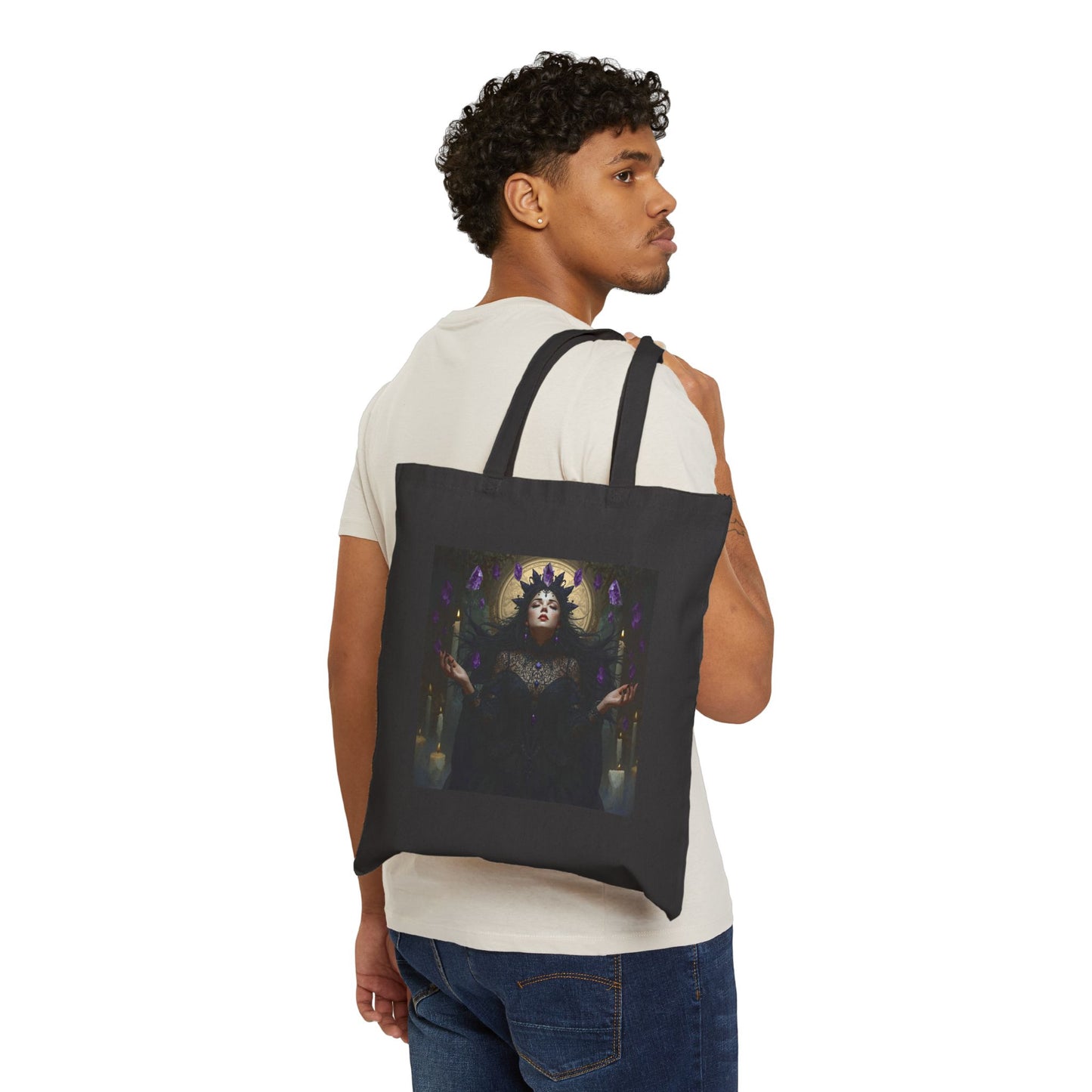 Amethyst Vision Tote Bag in Black
