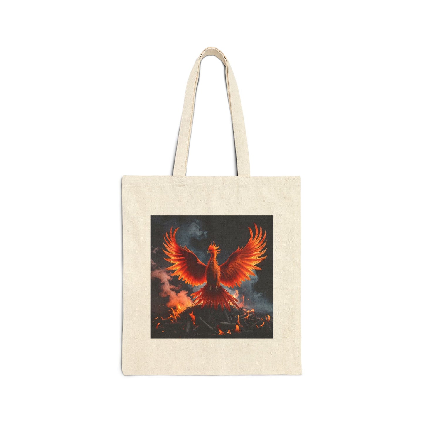 Empowering Phoenix Rising Canvas Tote in Natural