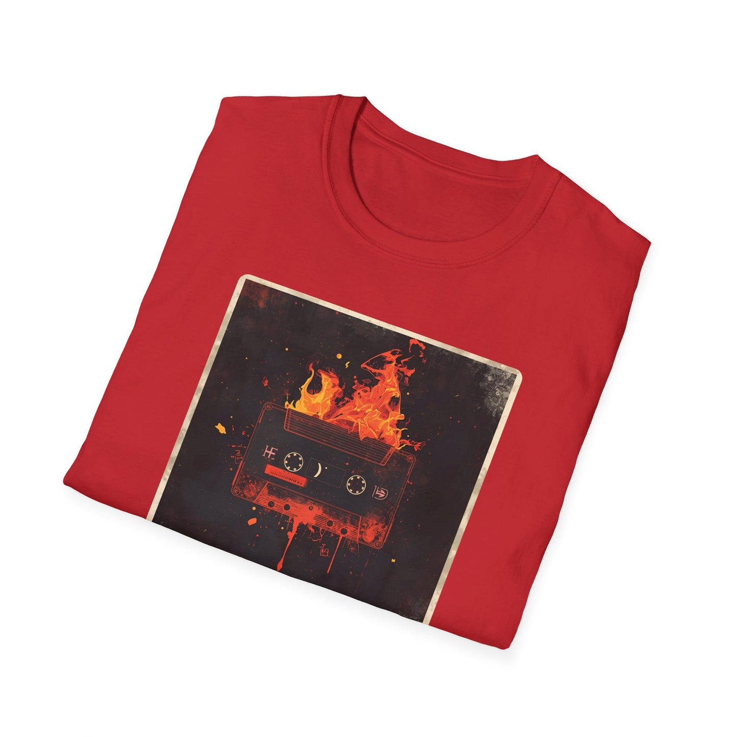 Burning Mixtape Memories - Vintage Cassette Fire T-Shirt