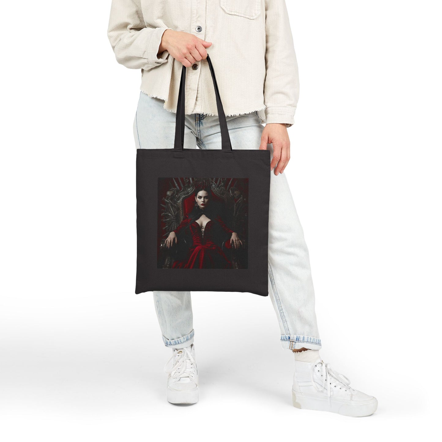 Crimson Dominion - Canvas Tote Bag in Black