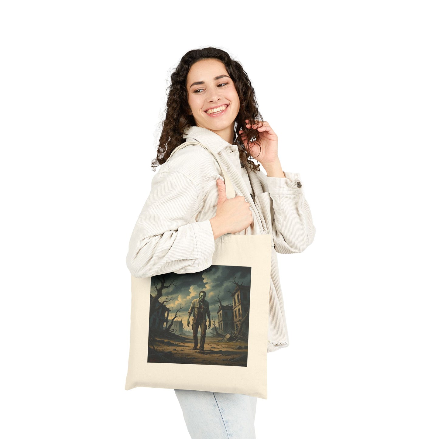 Last Man Standing – Zombie Wasteland Tote Bag in Natural