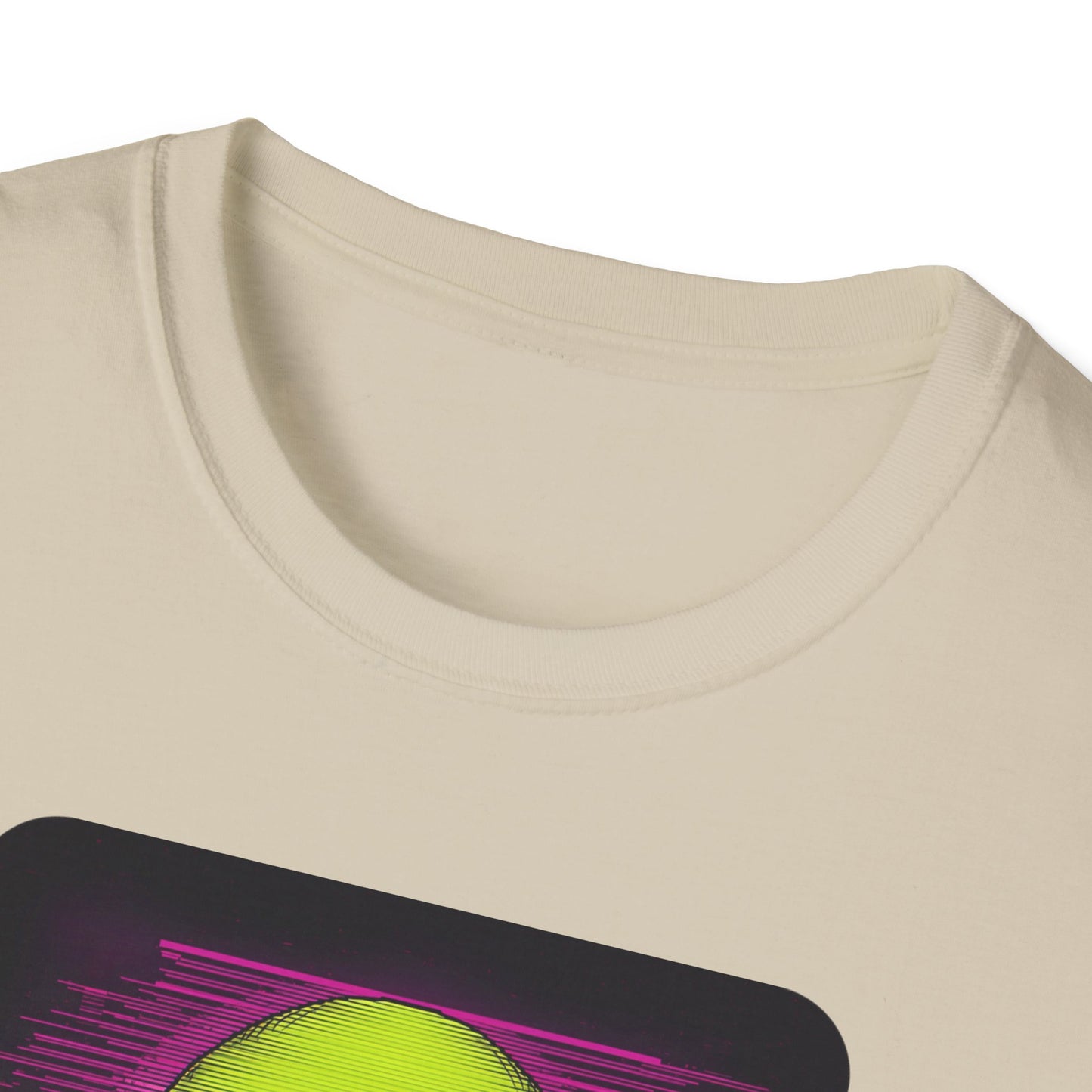 Game Over Retro Gamer Tee - Pixellated Skull in Sand - Neckline