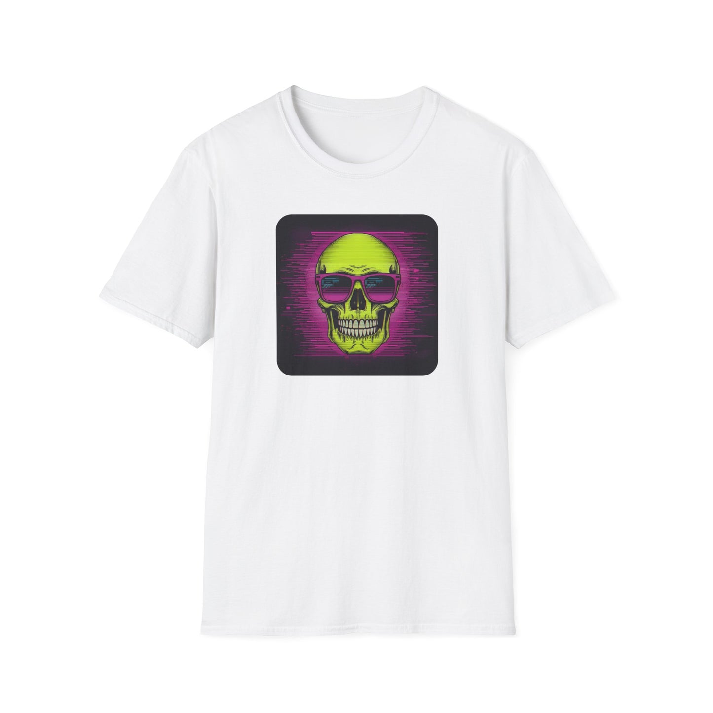 Game Over Retro Gamer Tee - Pixellated Skull in White