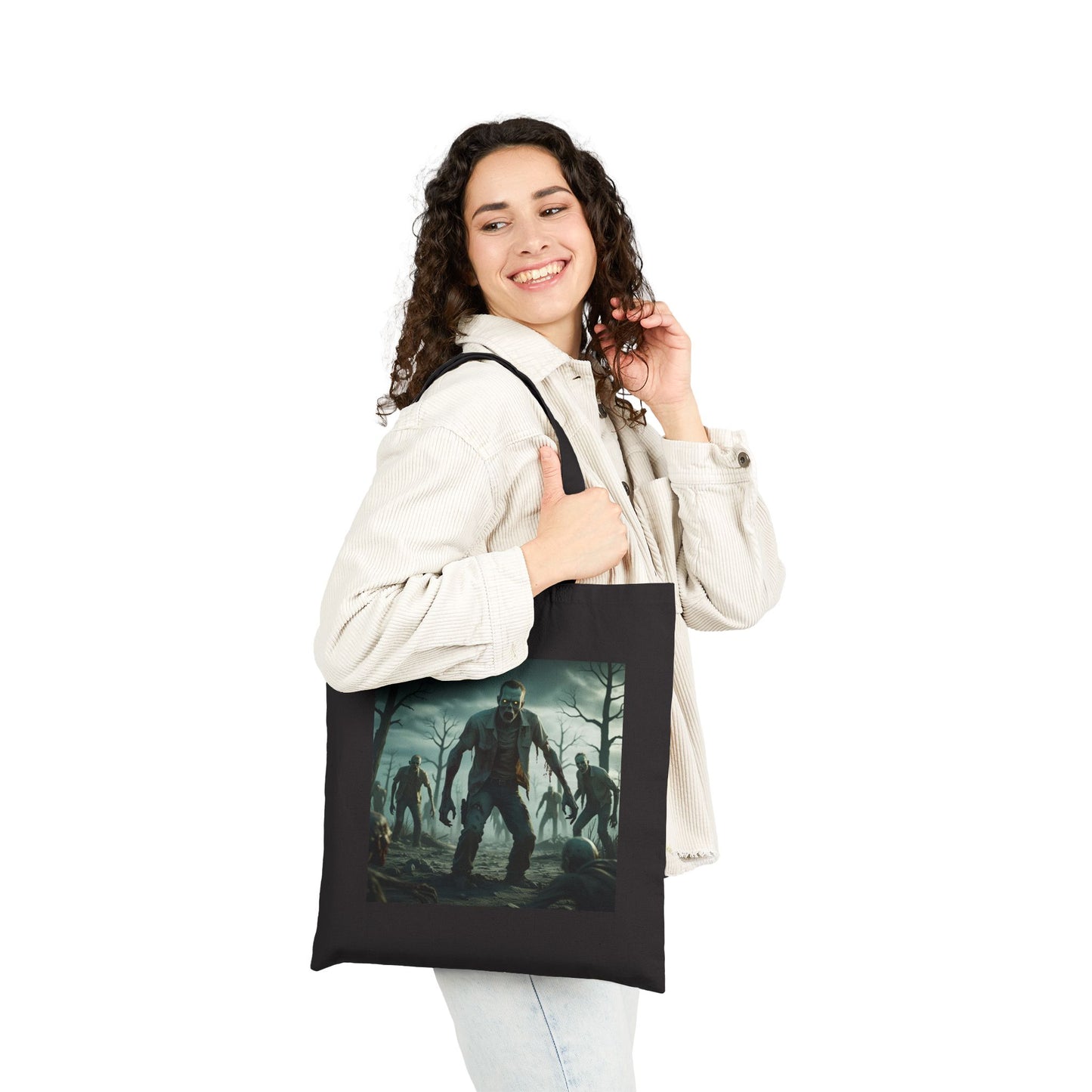 Forest of the Fallen – Zombie Inferno Tote Bag in Black