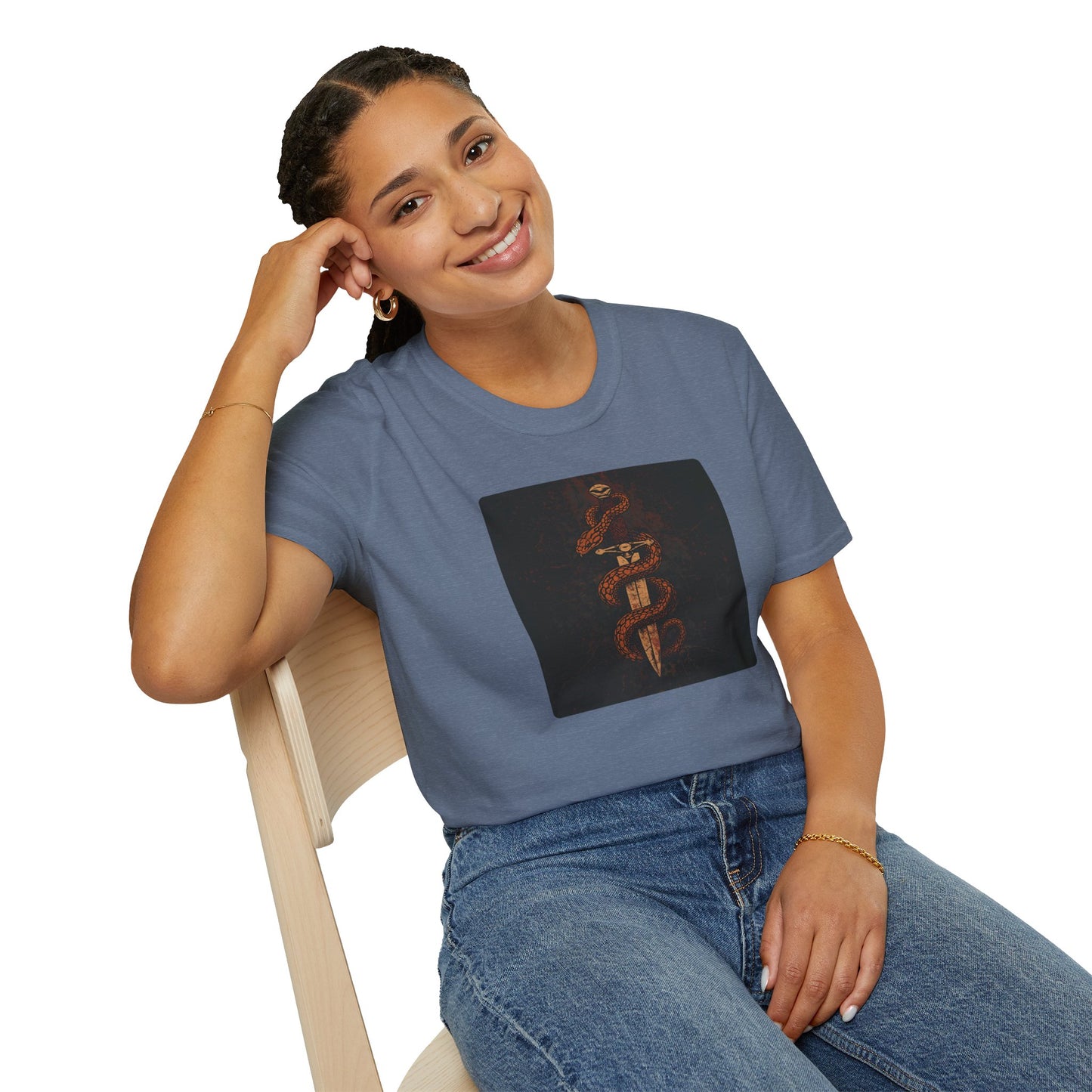 Venom & Virtue T-Shirt — Gothic Snake and Dagger