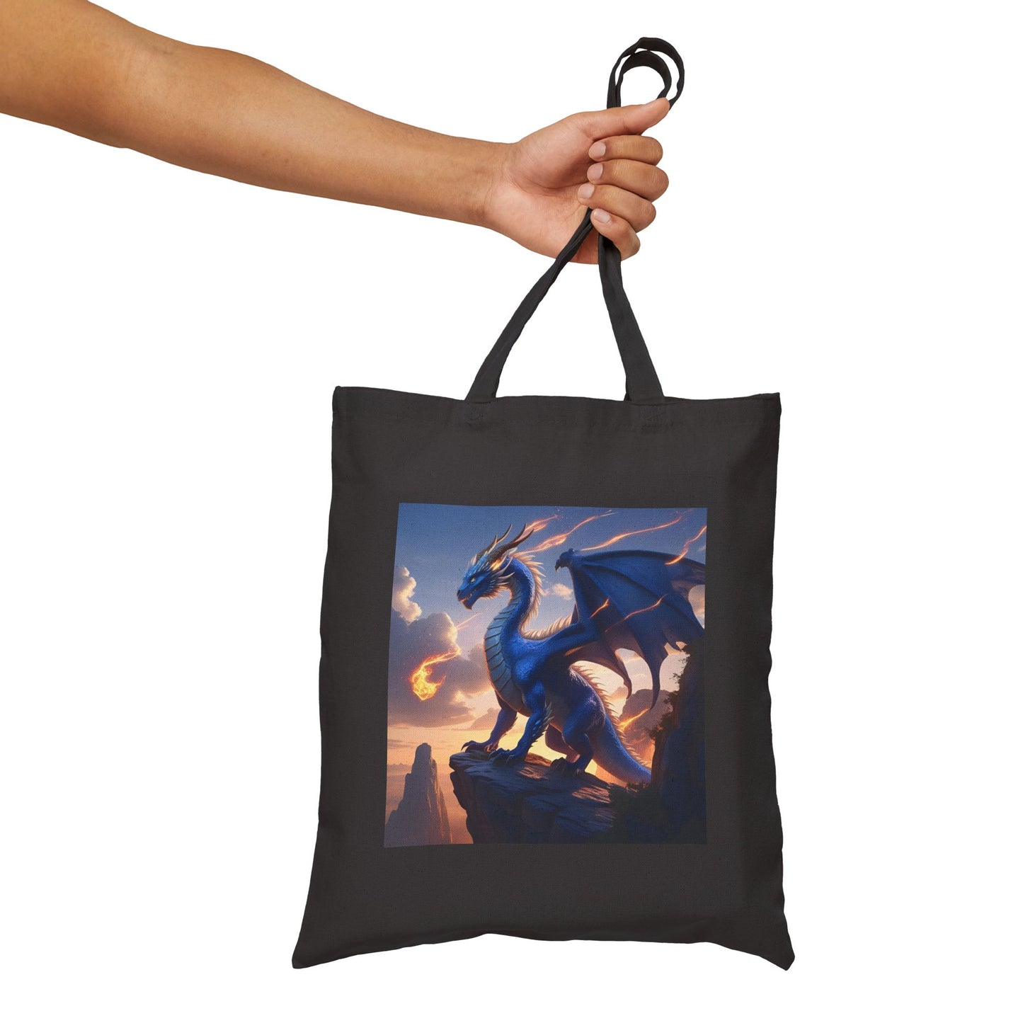 Twilight Watcher – The Purple Dragon Tote Bag in Black