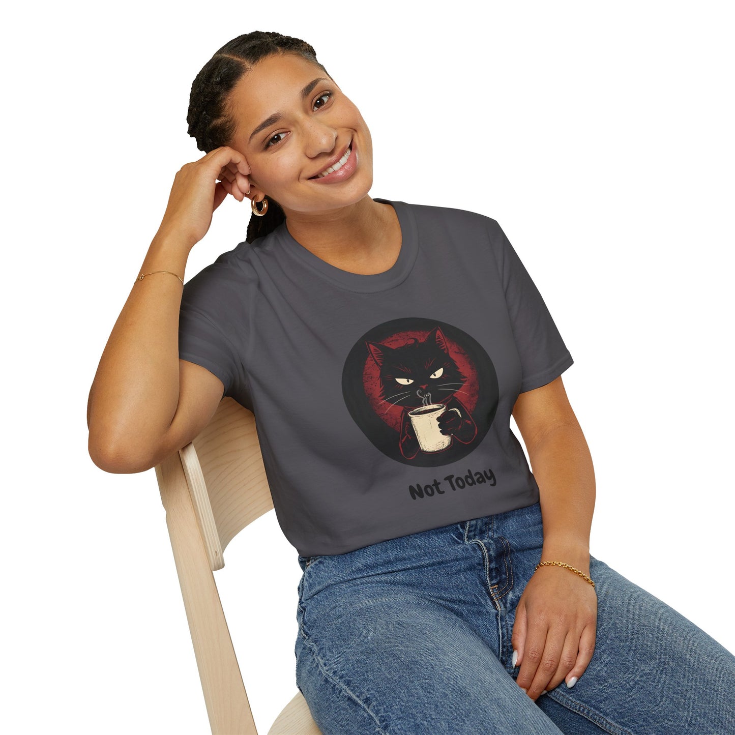 Not Today Cat T-Shirt - Grumpy Cat with Attitude