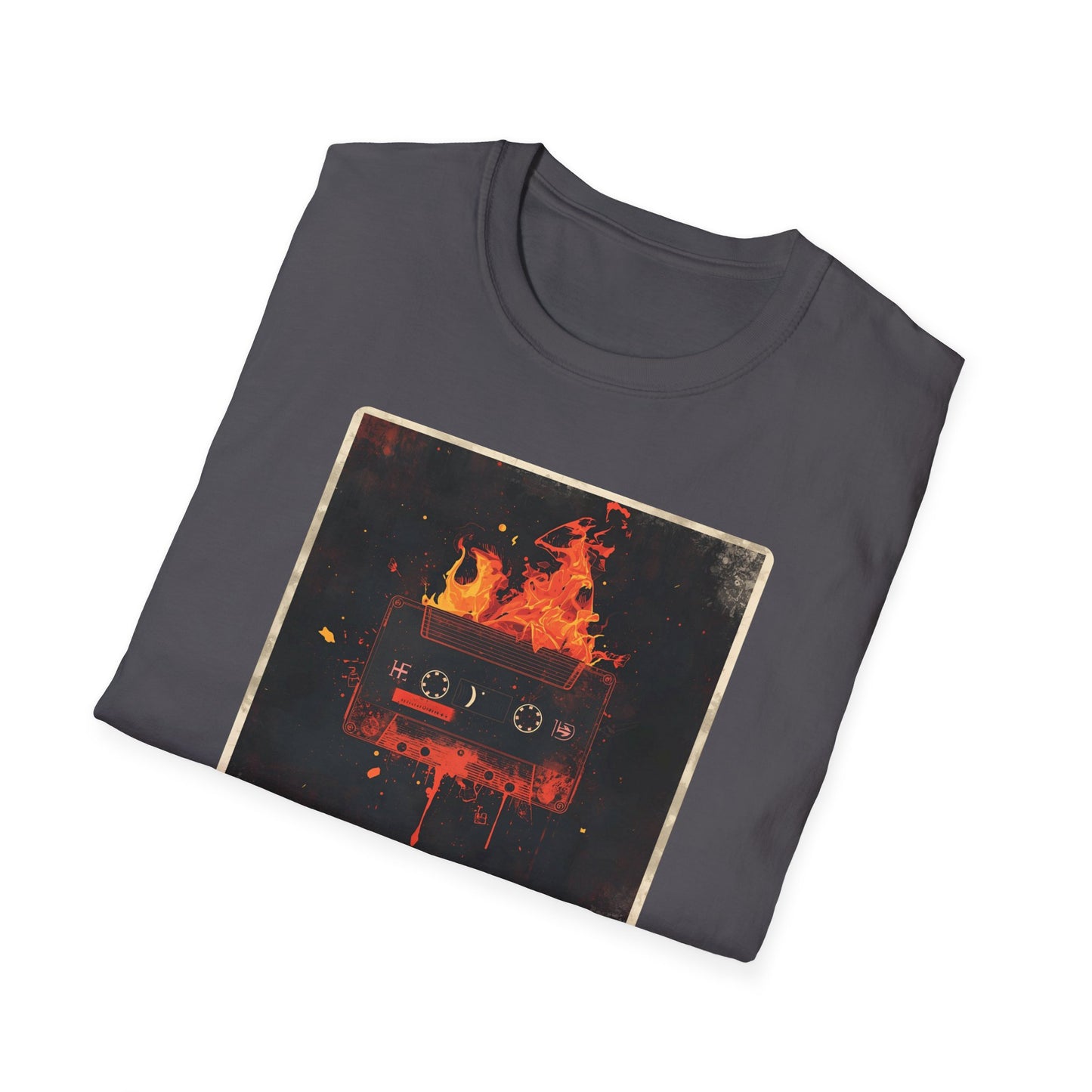 Burning Mixtape Memories - Vintage Cassette Fire T-Shirt