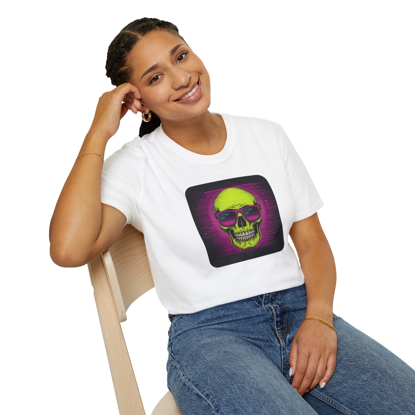 Game Over Retro Gamer Tee - Pixellated Skull in White