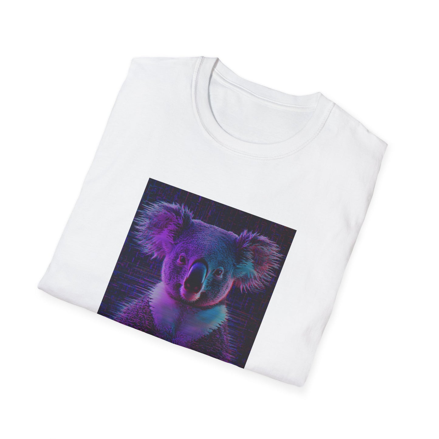Pixellated Koala — Pixel Down Under Retro Gamer Tee in White - Folded