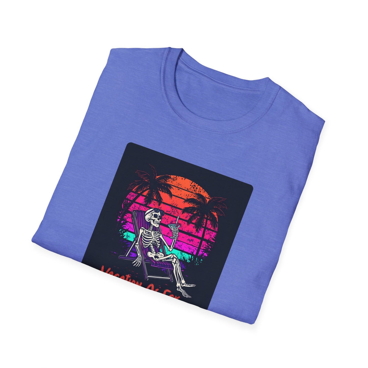 Vacation As Fck T-Shirt – Chill Neon Skeleton Beach Tee