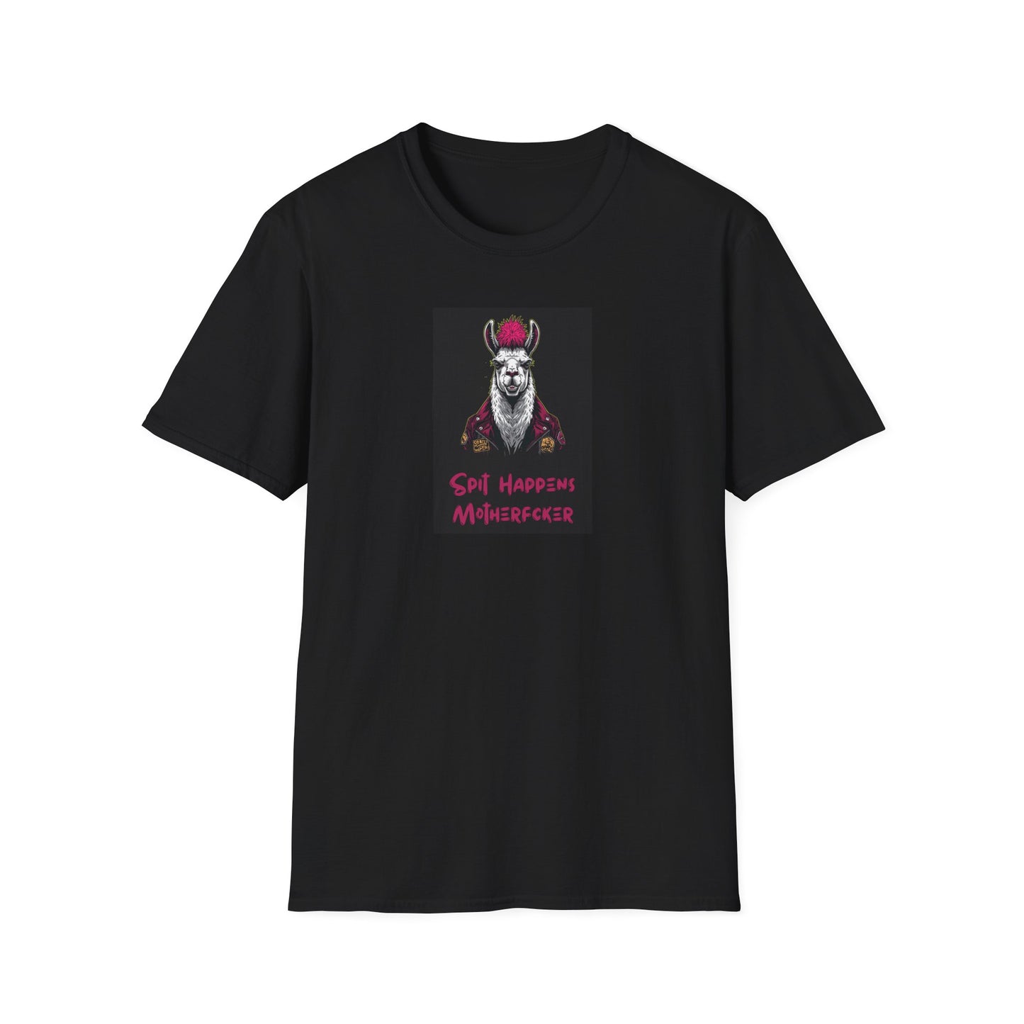 Spit Happens, Motherfcker T-Shirt – Grungy Punk Llama Street Art Tee