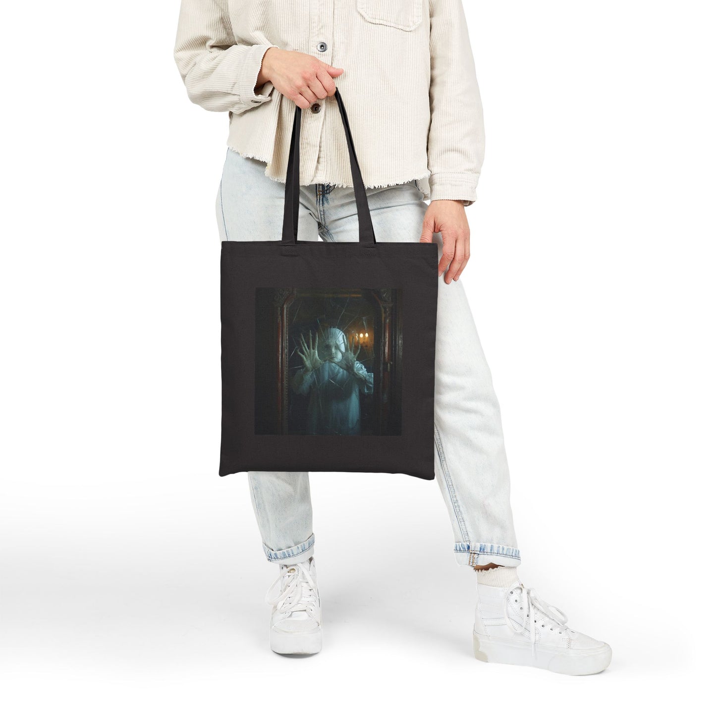 Through the Looking Glass - Canvas Tote Bag in Black