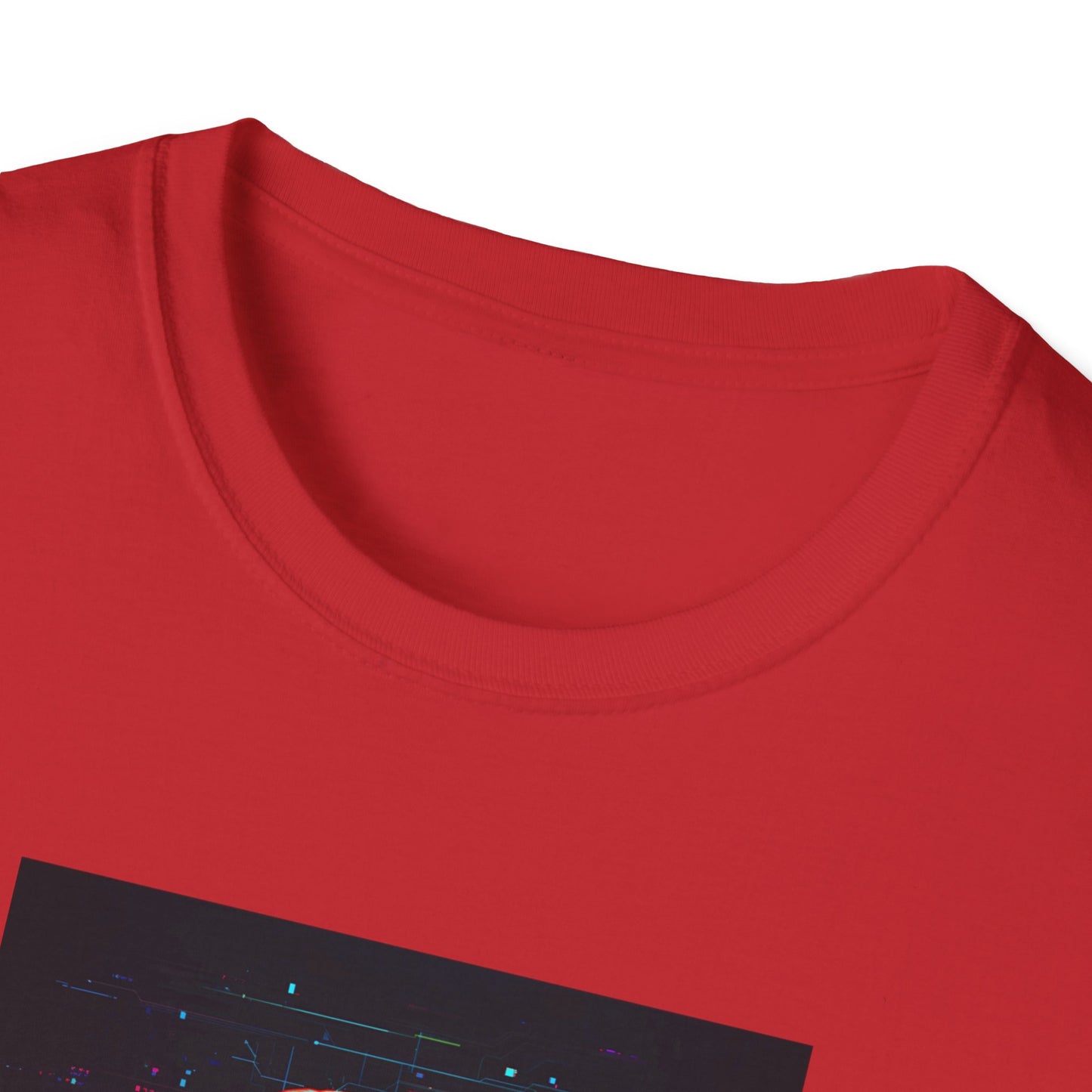 Pixellated Otter — Otterly Retro Gamer Tee in Red - Neckline