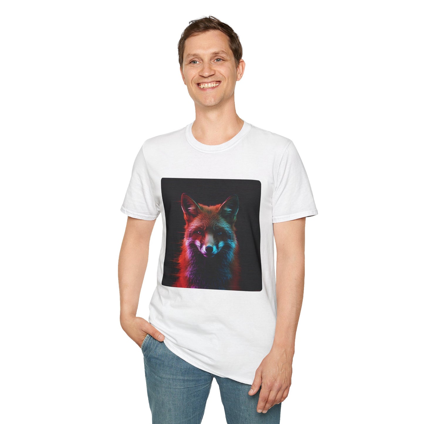 Pixel Fade – Glitched Fox Static Tee
