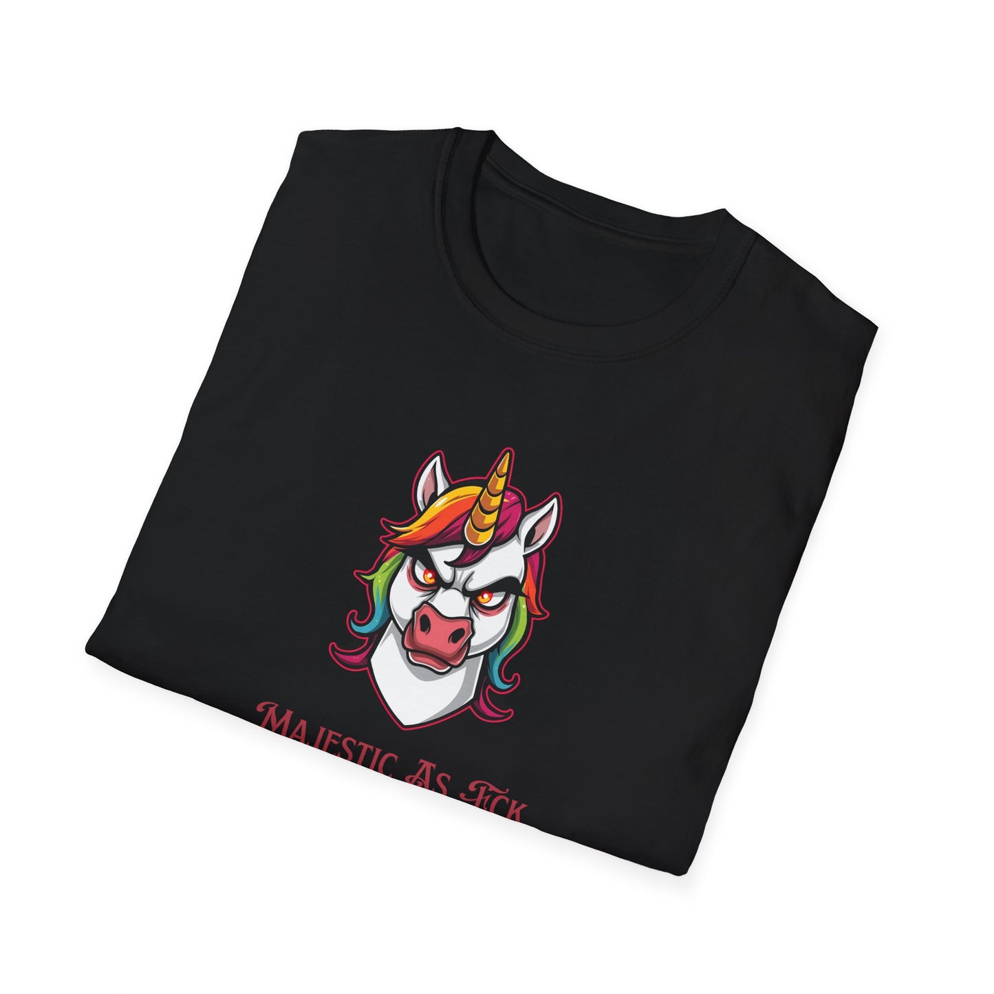Majestic As Fck Unicorn T-Shirt – Angry Neon Rainbow Unicorn Tee
